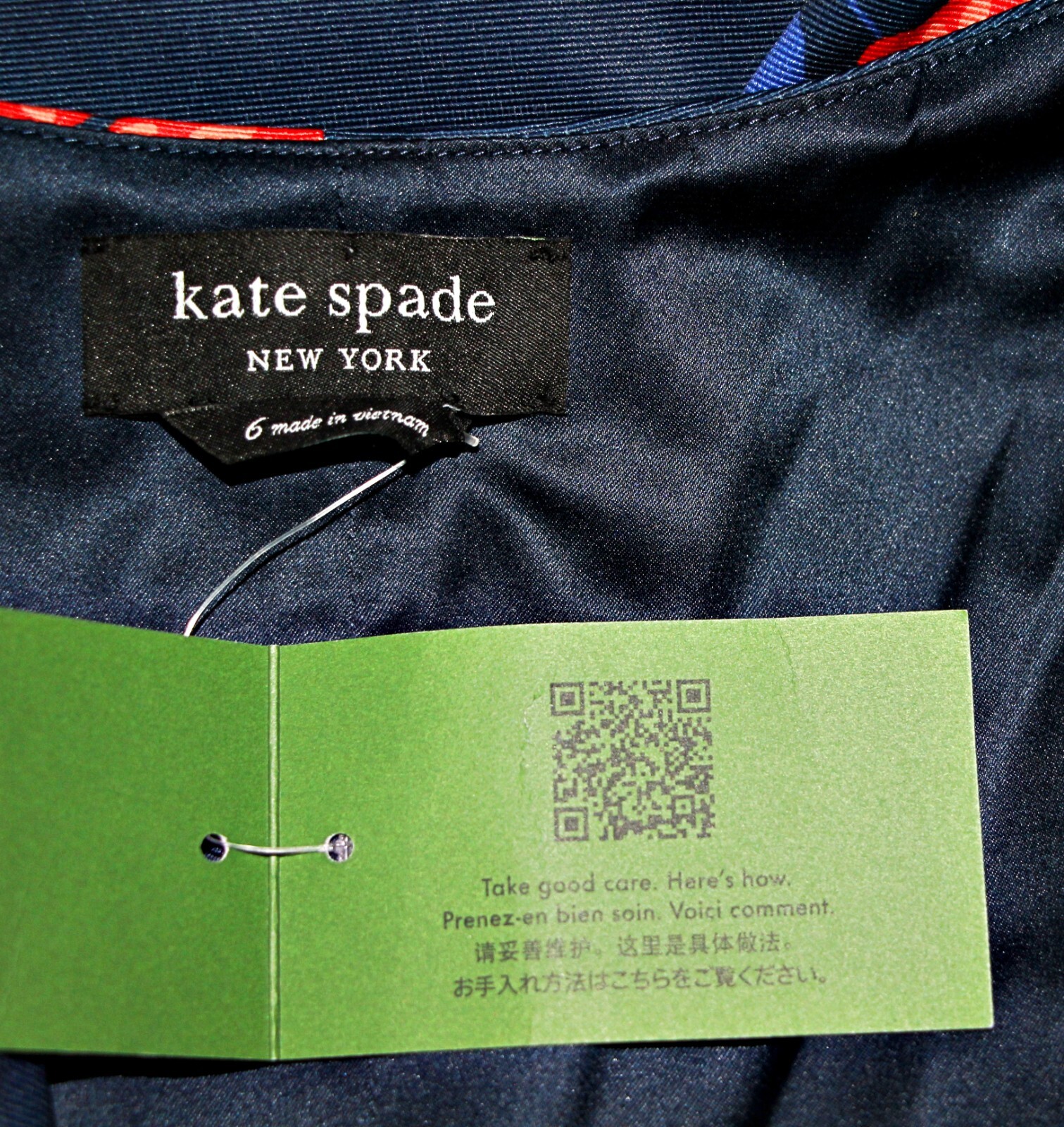 Kate Spade Dotty Floral Faille Cocktail Dress in French Navy sz 4, 6, 10 $498