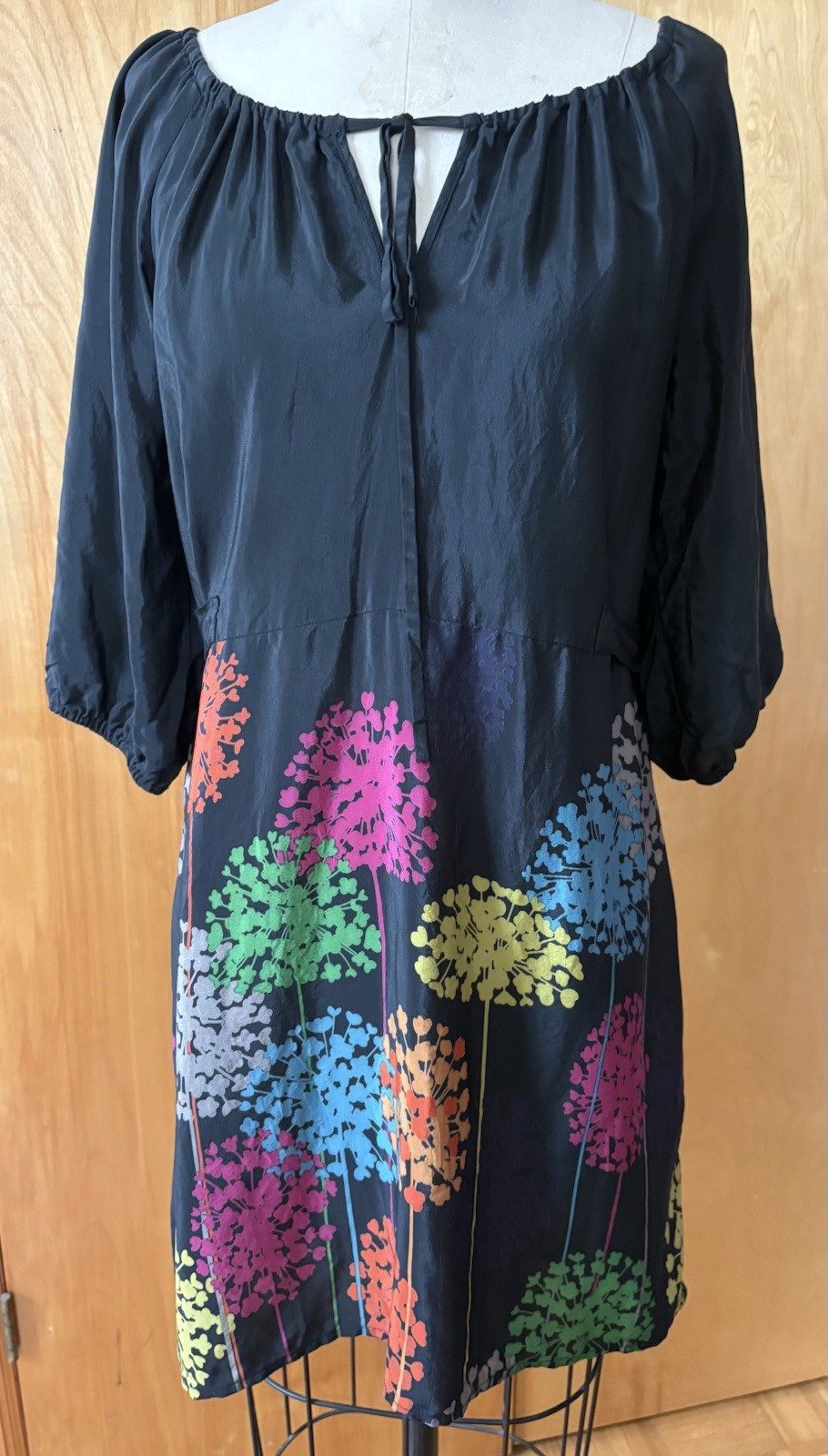 Petticoat Alley Silk Tunic Dress Size M Floral Bohemian