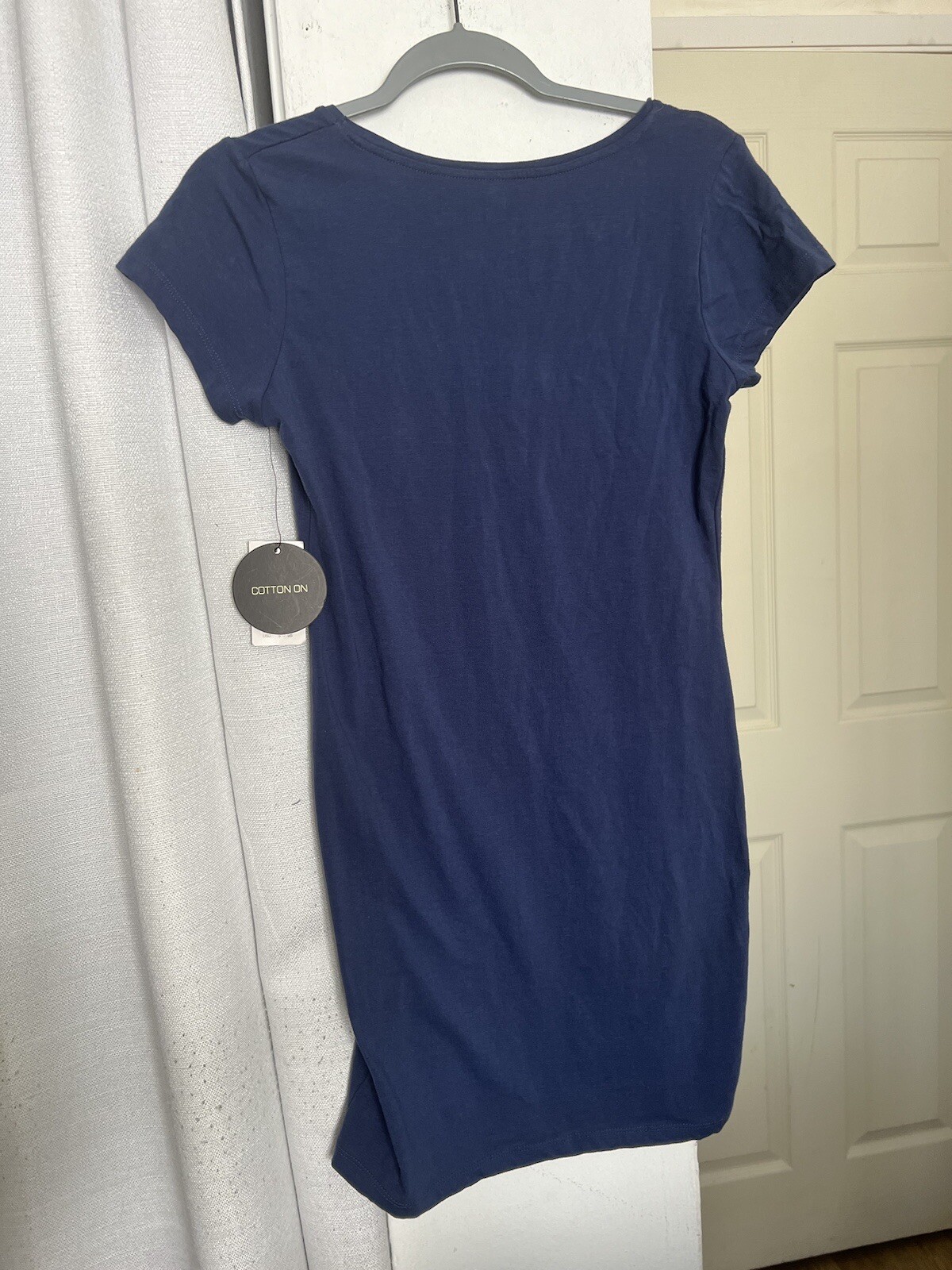 Cotton On Women Size Small Washed Navy Blue Bodycon T-Shirt Dress Short Sleeve
