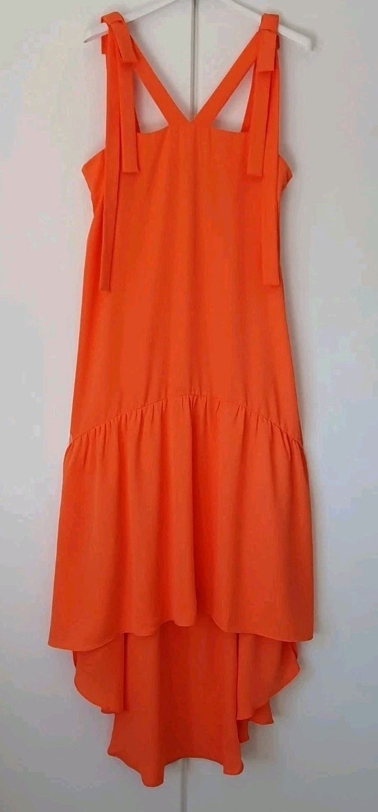Summer dress ❤ orange ❤ long straps bows party wedding “mullet” size 38/40