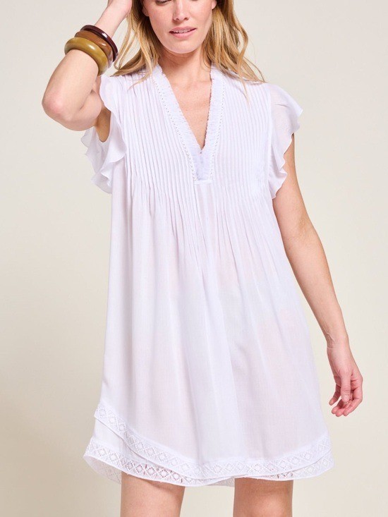 Poupette St Barth Sasha Mini Dress White $350. Excellent Resort Collection XS