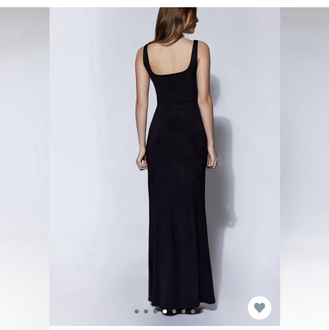 MESHKI Women’s S Black Solid Square Neck Strappy Sleeveless Maxi Long Dress