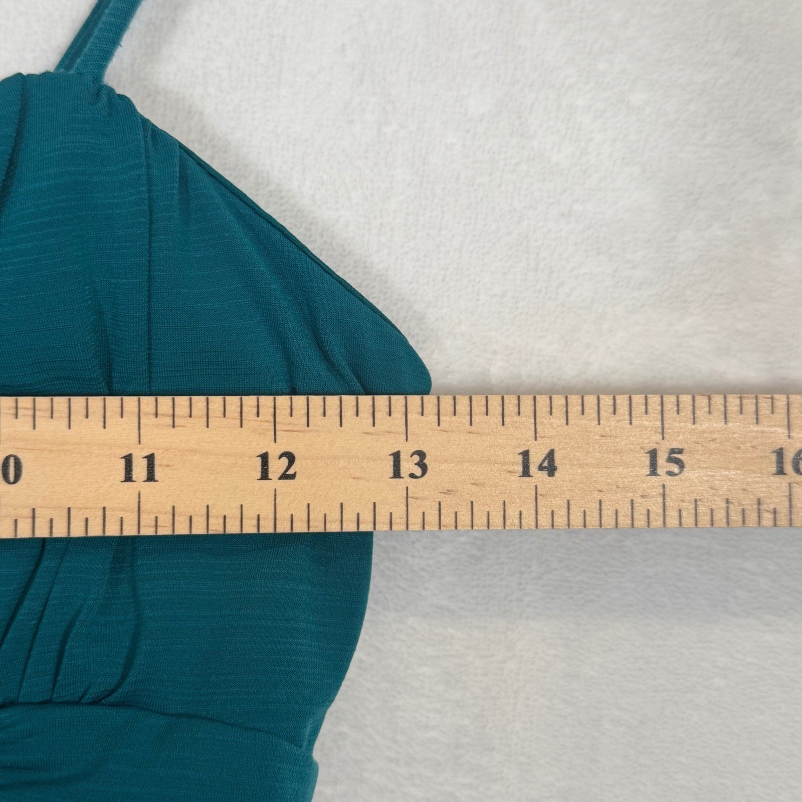 BCX Teal Blue Beaded Strap Bubble Hem Babydoll Tunic Dress Size S