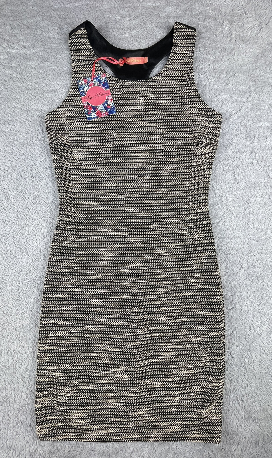 Mujer Moderna NWT Sleeveless Sheath Dress Women’s Size Small Lined Black White