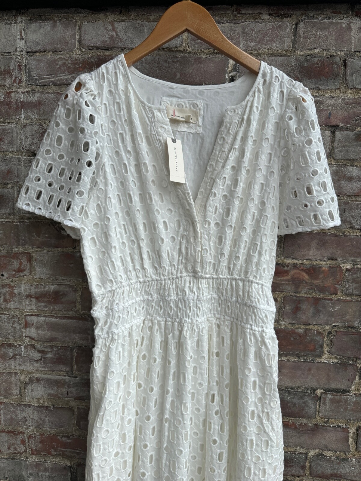 NWT Anthropologie Somerset Maxi Dress Eyelet Brown White Blue Yellow Pink