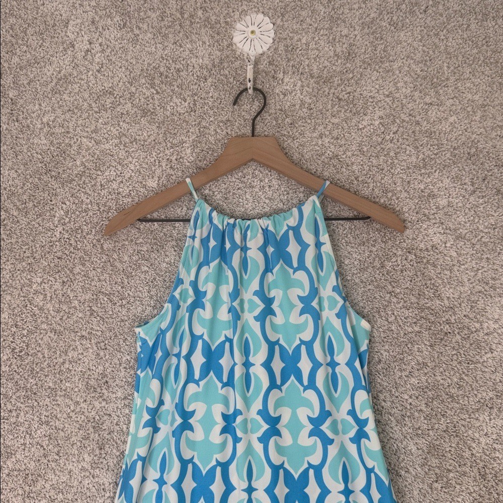 Jude Connally Ali Blue Aqua Geometric Dress – Small