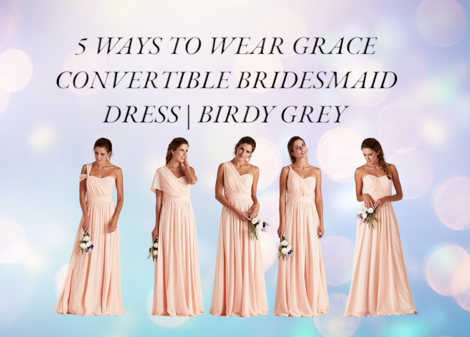 Birdy Grey Size Large Multi Style Strapless Tie Waist Gown Dusty Pink Blush