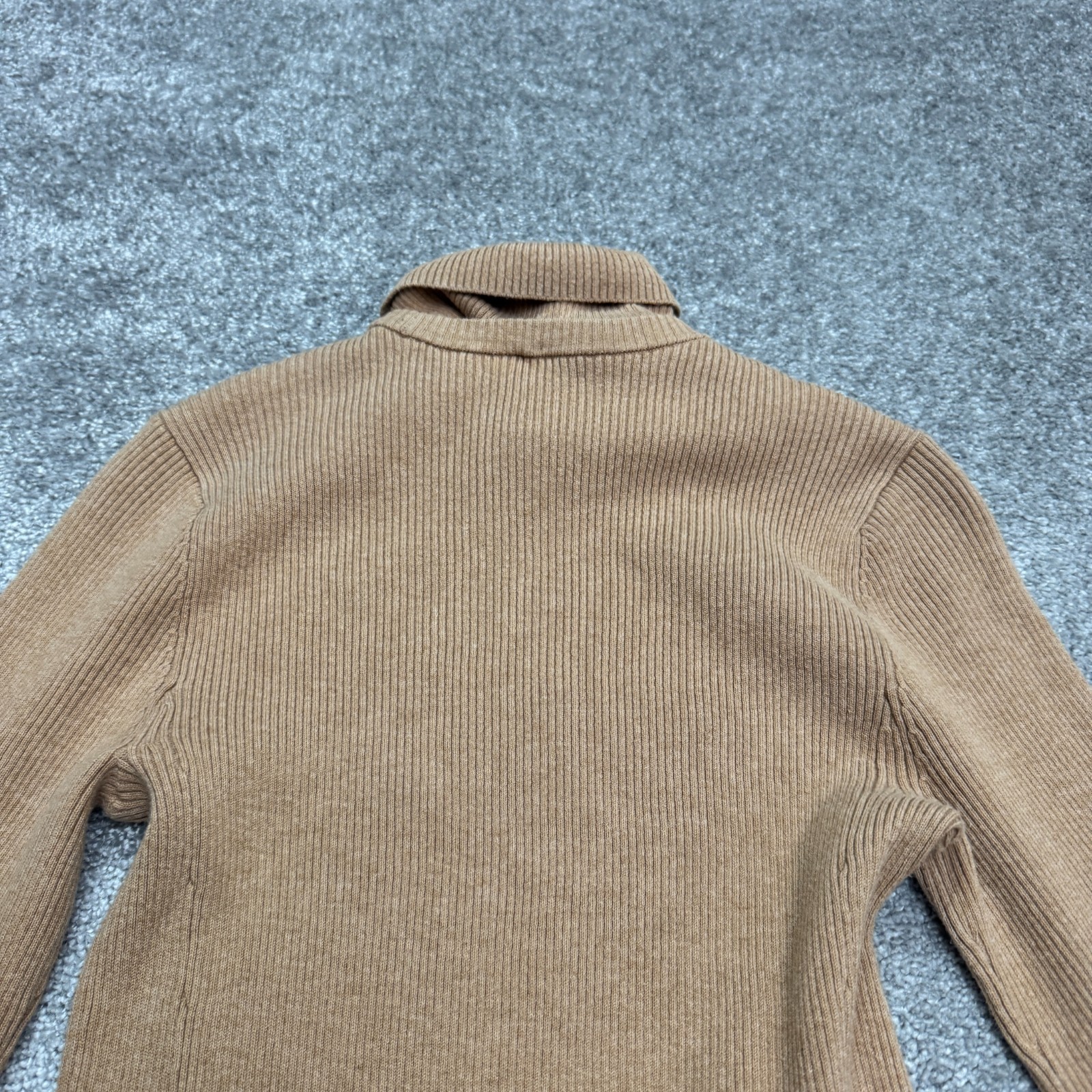 Saks Fifth Avenue Turtleneck A-Line Midi Sweater Dress Womens Small Camel Brown