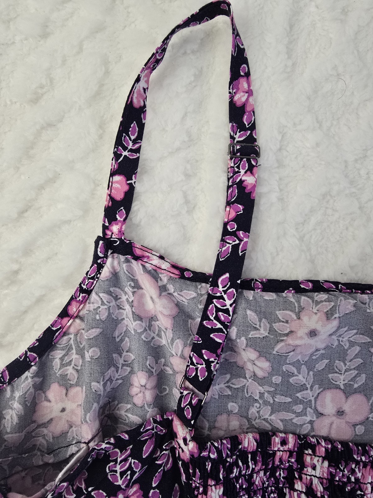GAP Floral Sundress Navy Pink Ditsy Print Sleeveless Fit Flare Spaghetti Strap M