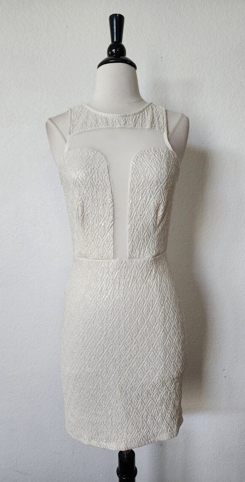 New Dress Size Medium White Wedding Bride Bodycon Romantic Sheer Date Sexy