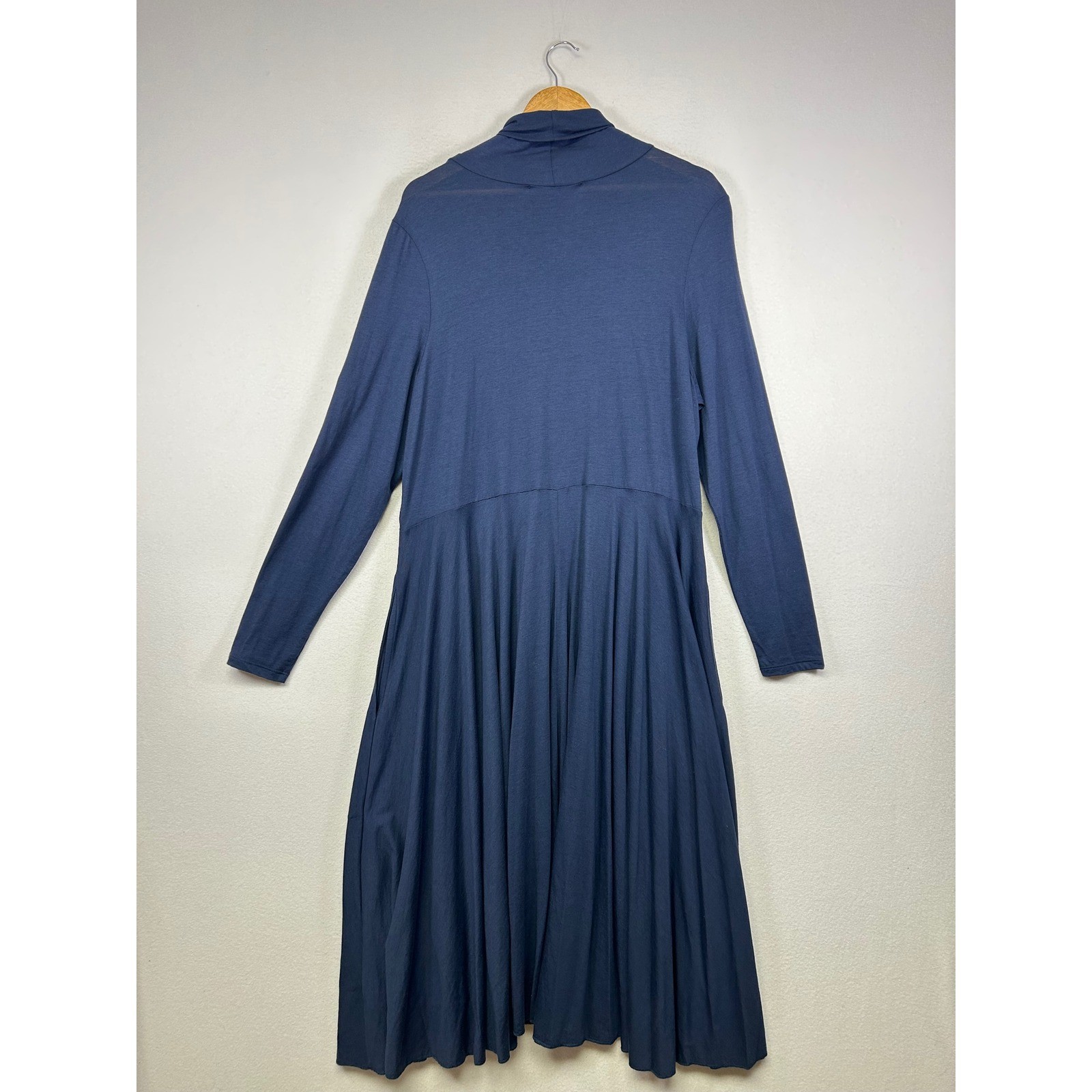 Quiet Luxury Peruvian Connection XXL Navy Ariana Dress Pima Cotton Midi NWT