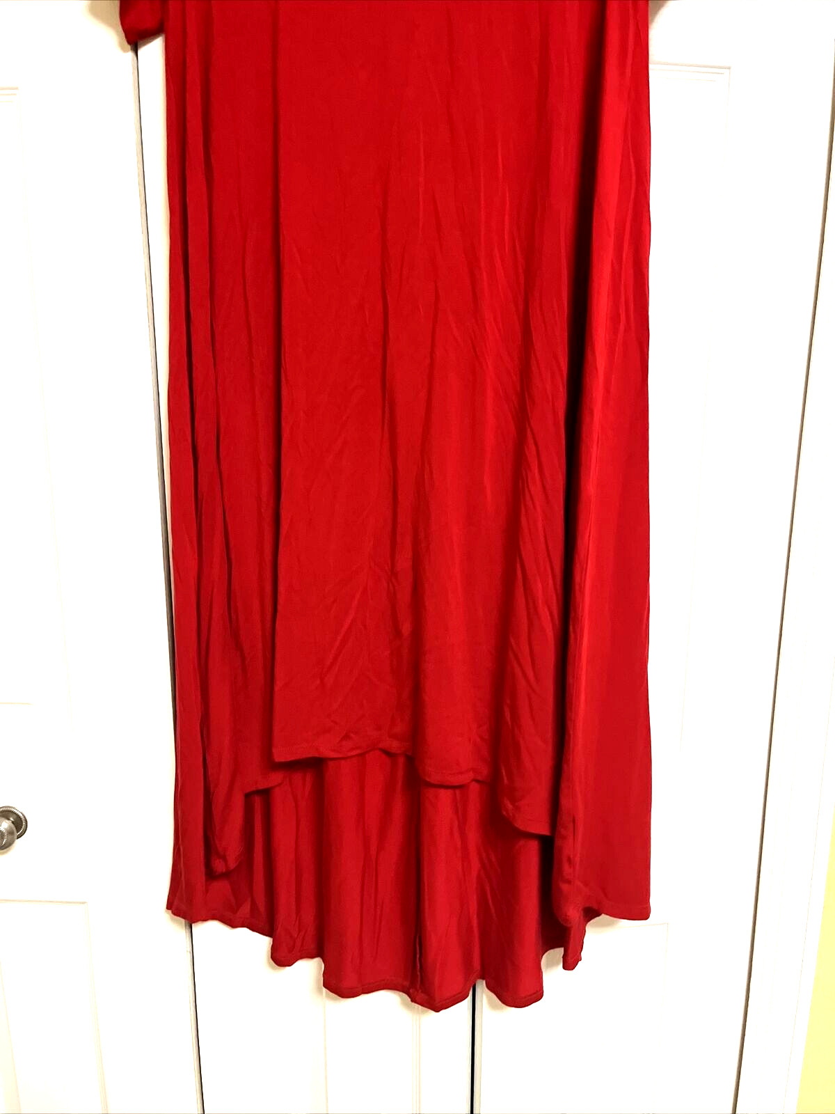 Philosophy Scarlet Red Stretch Short Sleeve Hi- Low T-Shirt A-Line Dress Size M