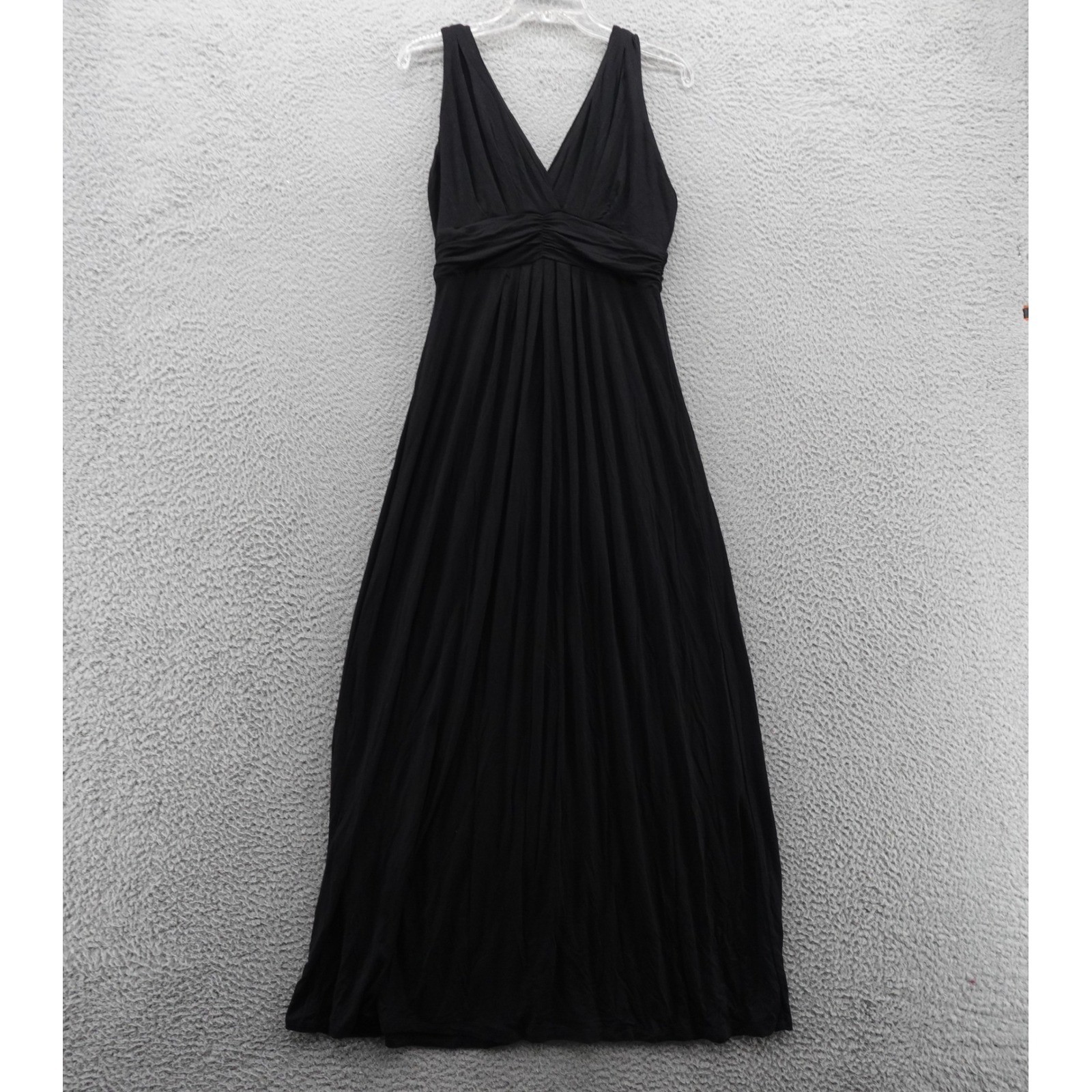 IMAN Black Sleeveless Maxi Dress Size M Stretch Rayon Spandex Women Elegant NWT