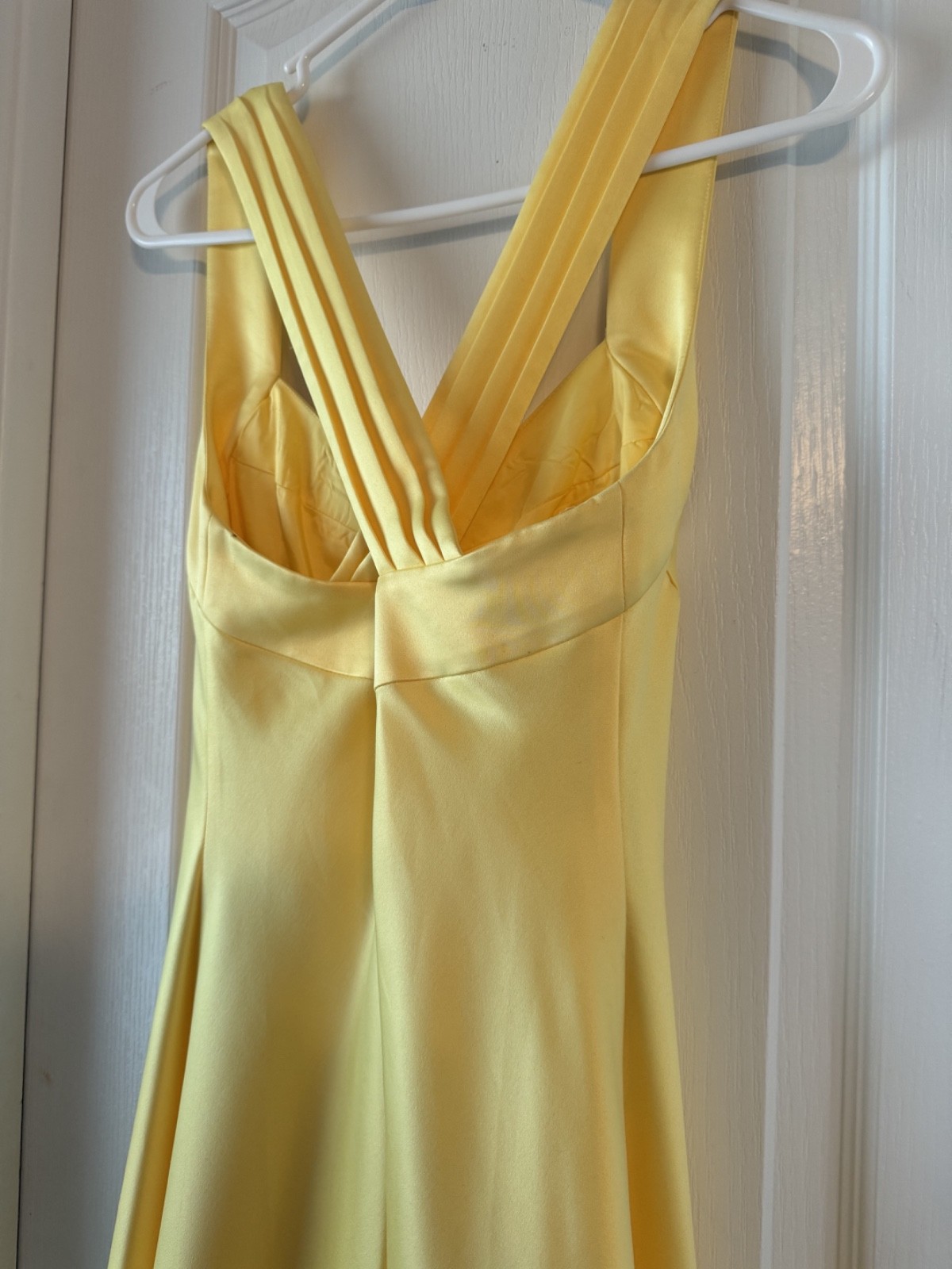 Women’s Calvin Klein Yellow A Line Formal Criss Cross Back Midi Size Small