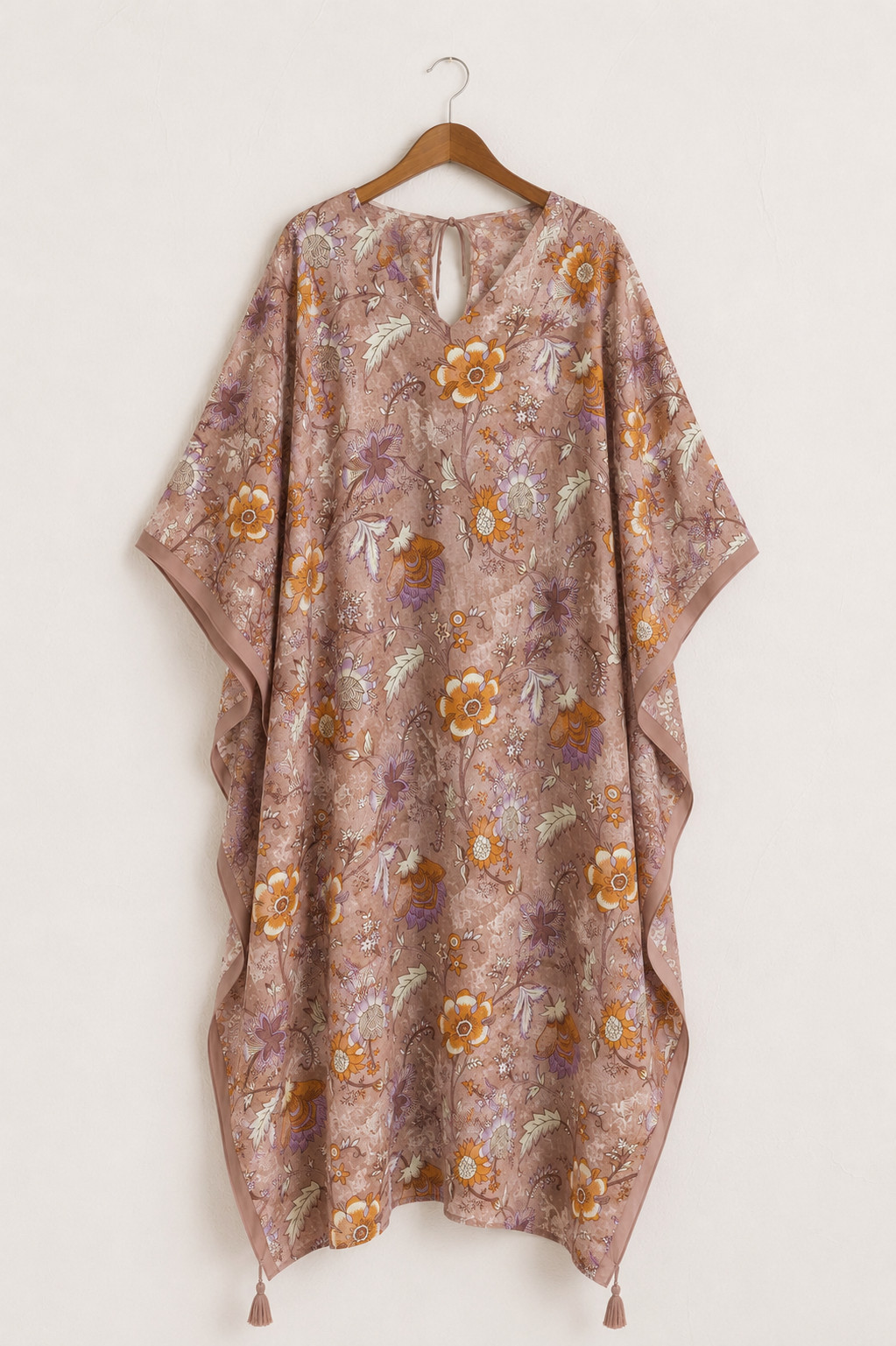 Indian Hand Block Print Cotton Kaftan, Luxury Resort Wear Maxi Dress, Boho dress