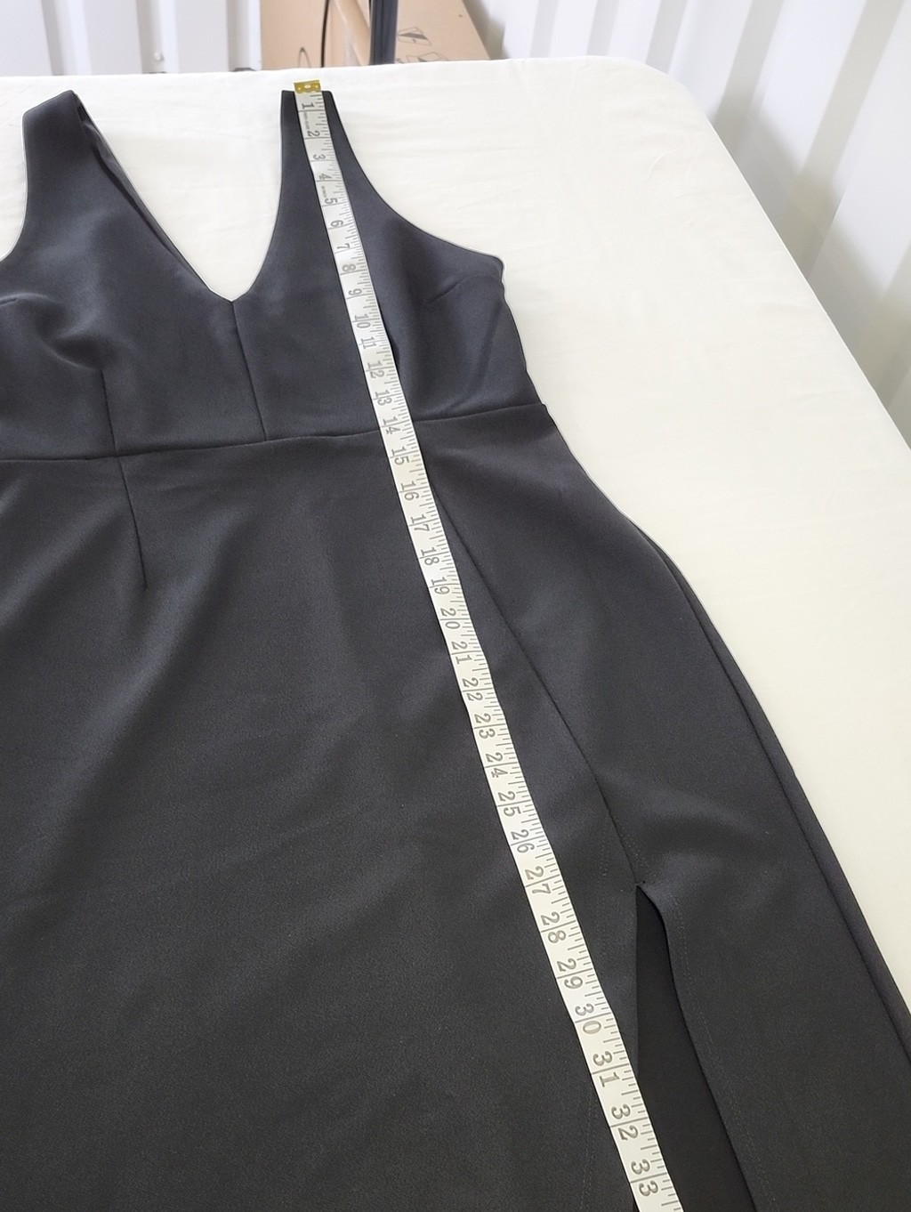 Abercrombie & Fitch Black Sleeveless Plunge V-Neck Midi Dress Med NWT Asymmetric
