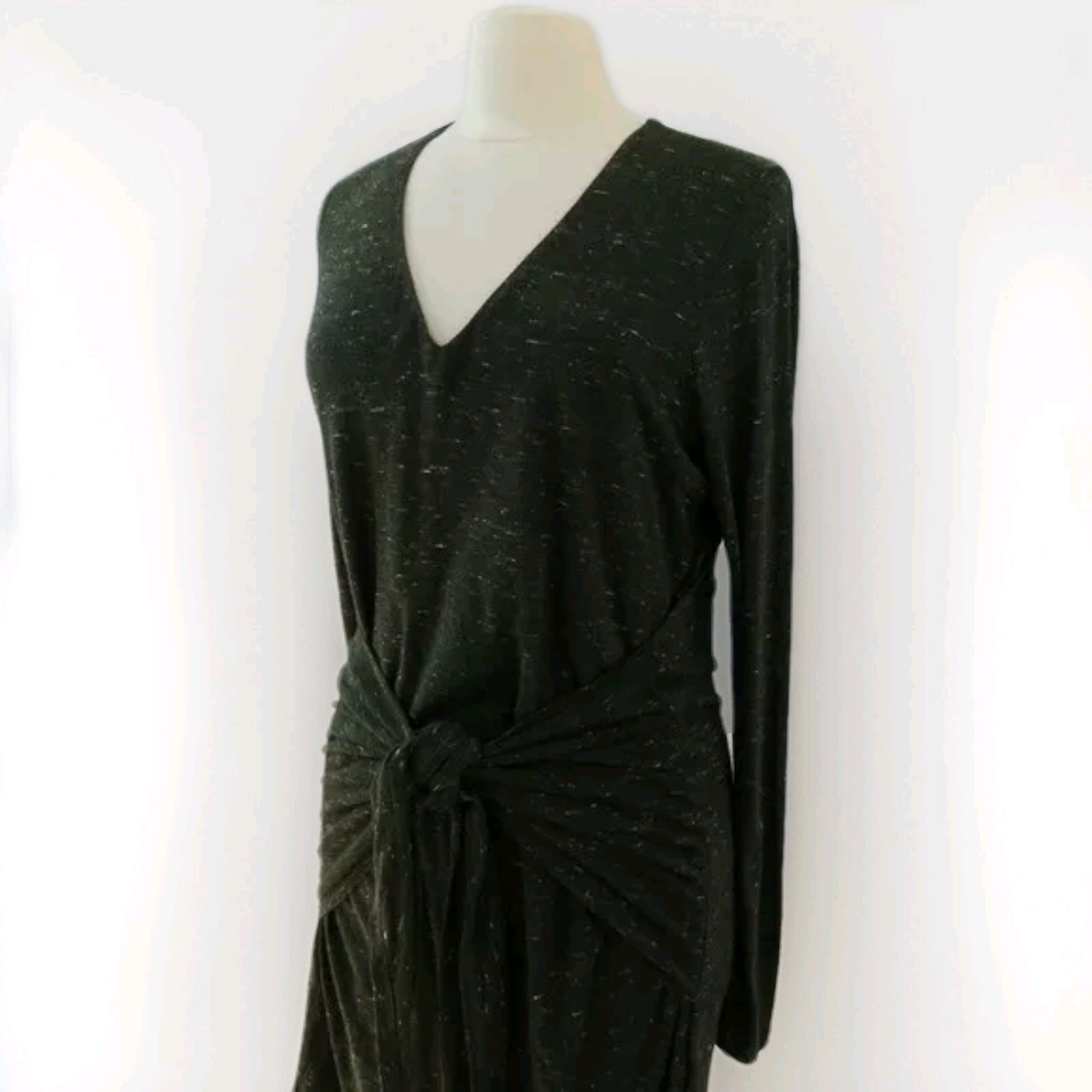 Dolan Left Coast Collection Spacedye Green Tie Front Dress Size Medium