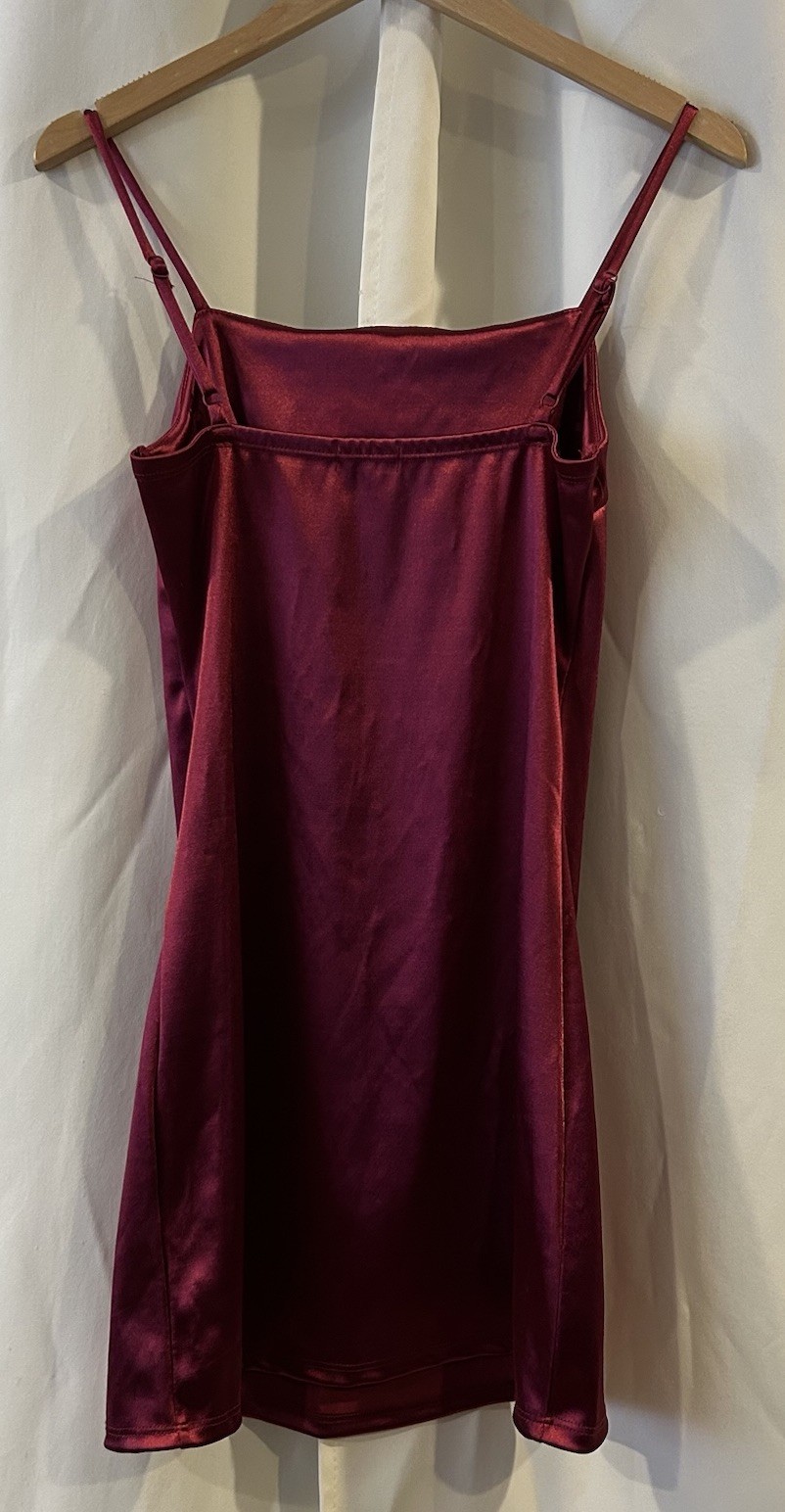 Originality Burgundy Red Slip Mini Dress Size Small Made In USA