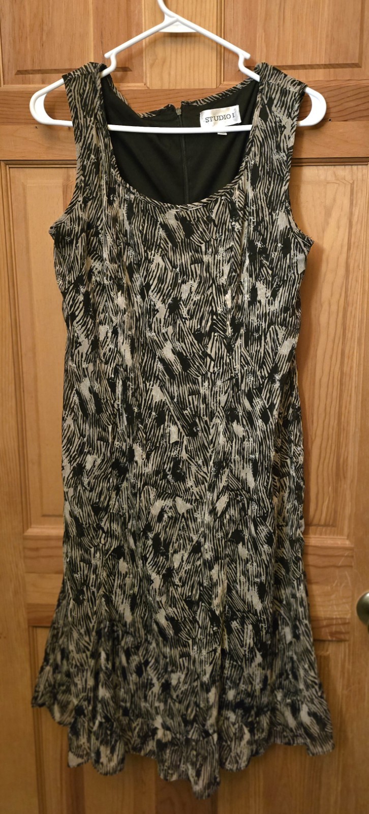 Women’s Studio I – Casual Sleeveless Dress – Size 14 – Black & White – Summer