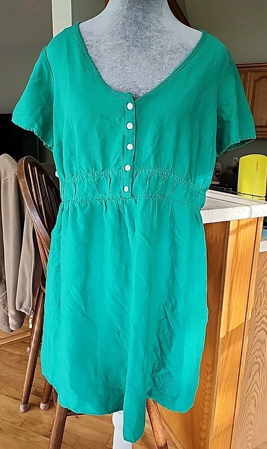 Isabel by Ingrid & Isabel Green Maternity Dress Med. Short Sleeve Pockets