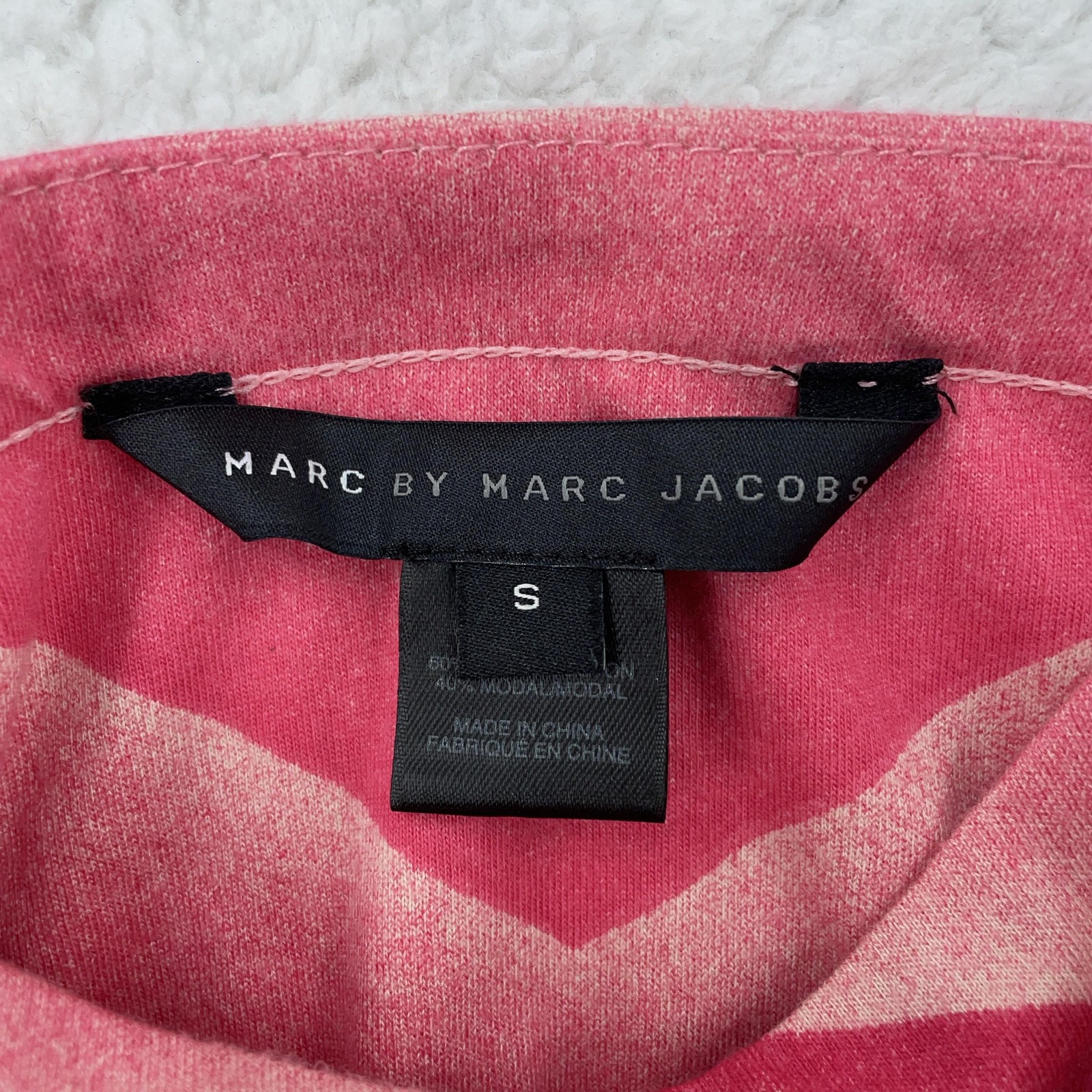 Marc By Marc Jacobs Sundress Women Small Pink Chevron Tie Waist Adjustable Waist