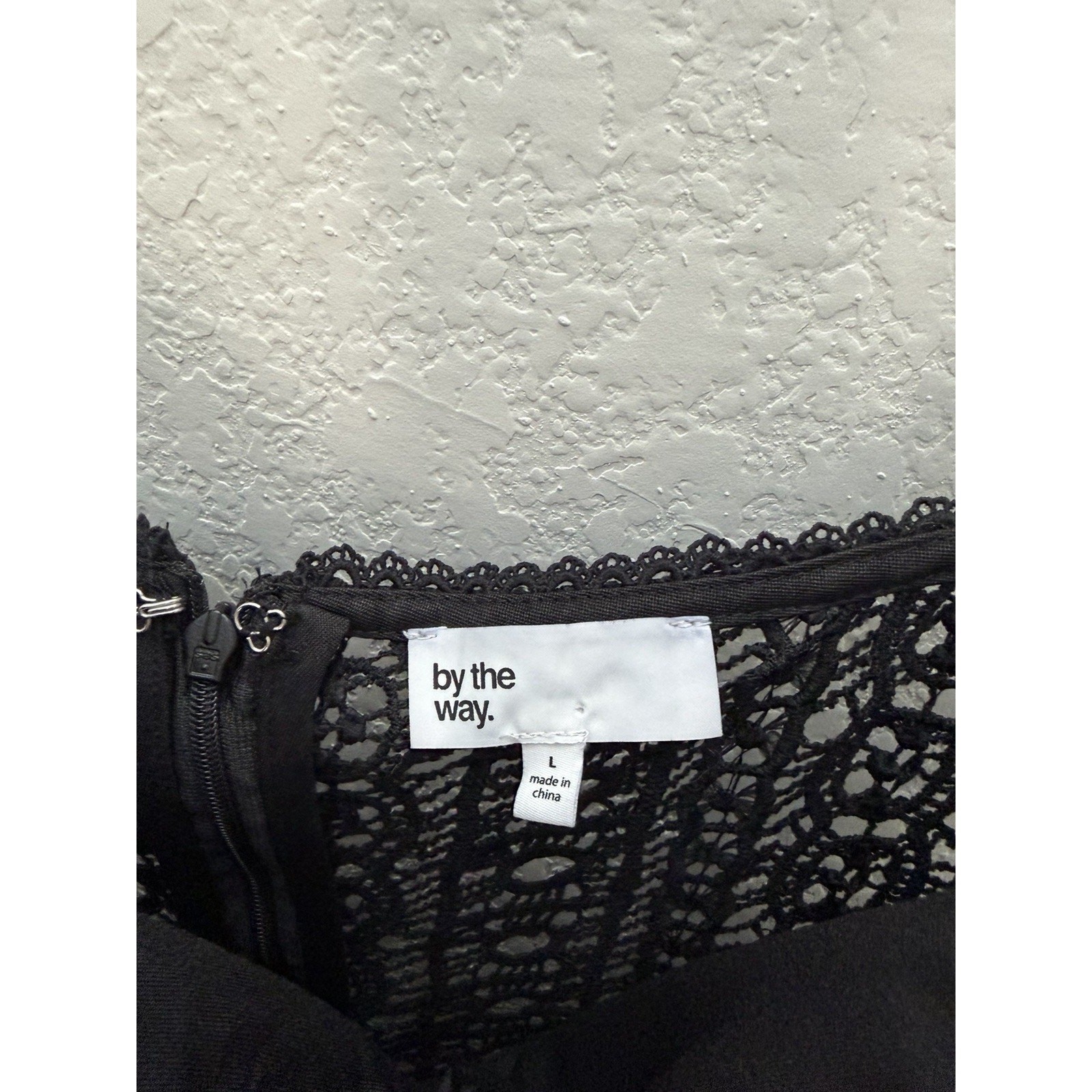 BY THE WAY Del Crochet Keyhole Mini Dress in Black Revolve Coquette LBD Size L