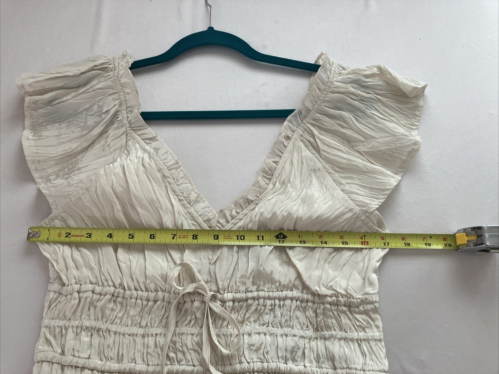 J Crew Palermo Crinkle Midi Dress Tall Medium Cream Boho Resort Coastal NWT