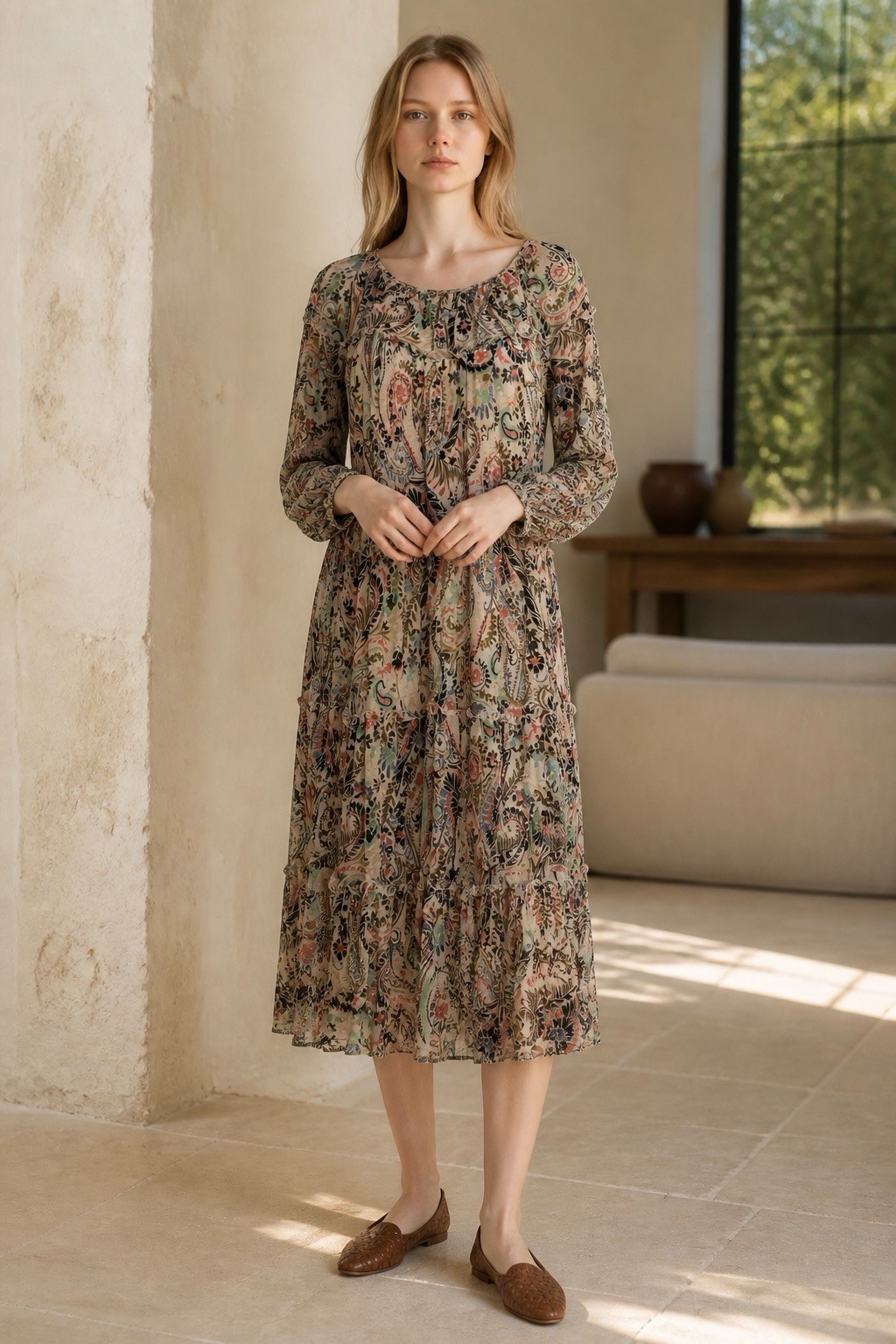 Kate and Lily Women’s Floral Chiffon Maxi Dress Size 8