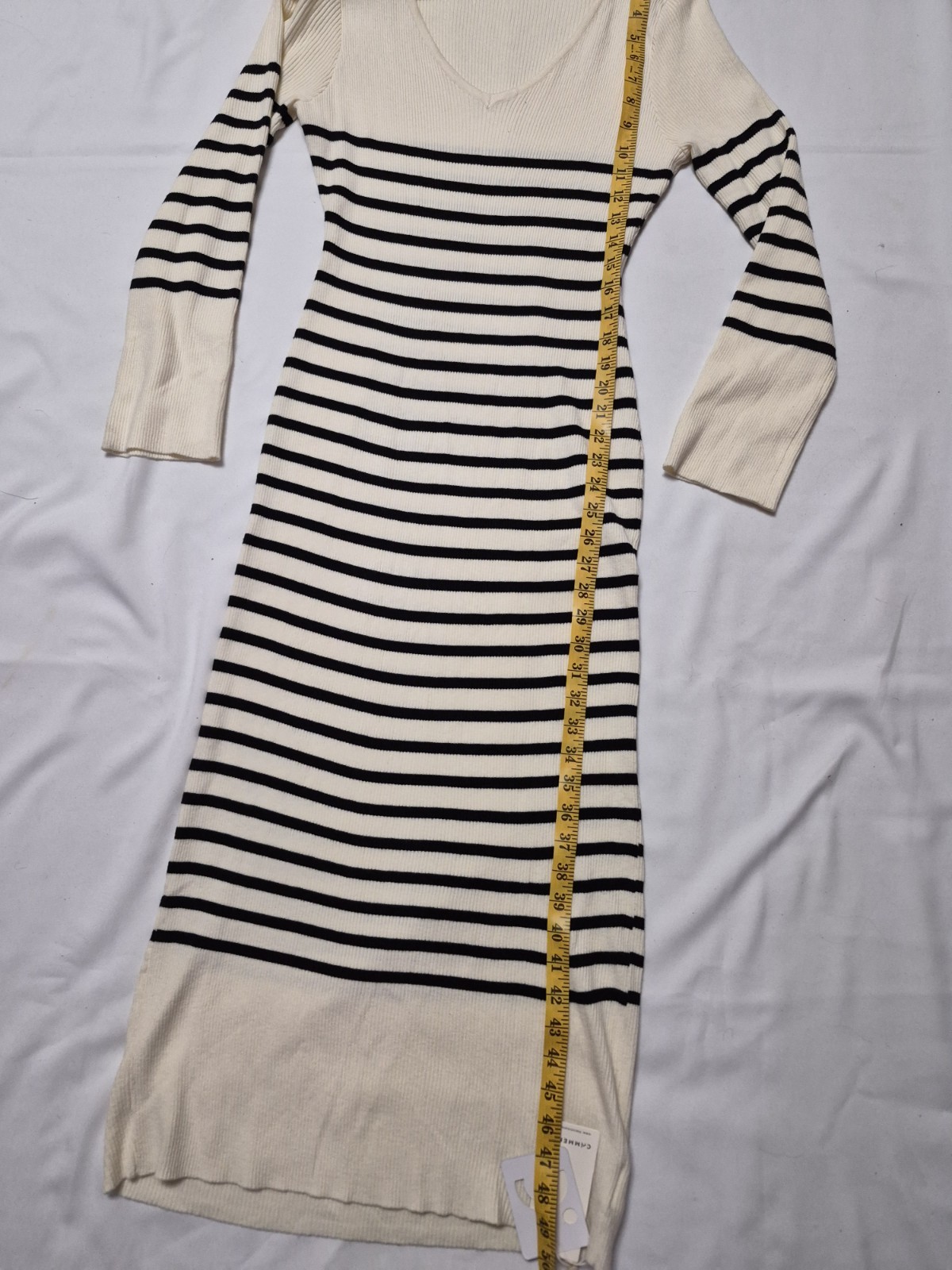 COMMENCE Knitted TURTLE NECK striped Cottagecore Fisherman Sweater Dress NWT XL