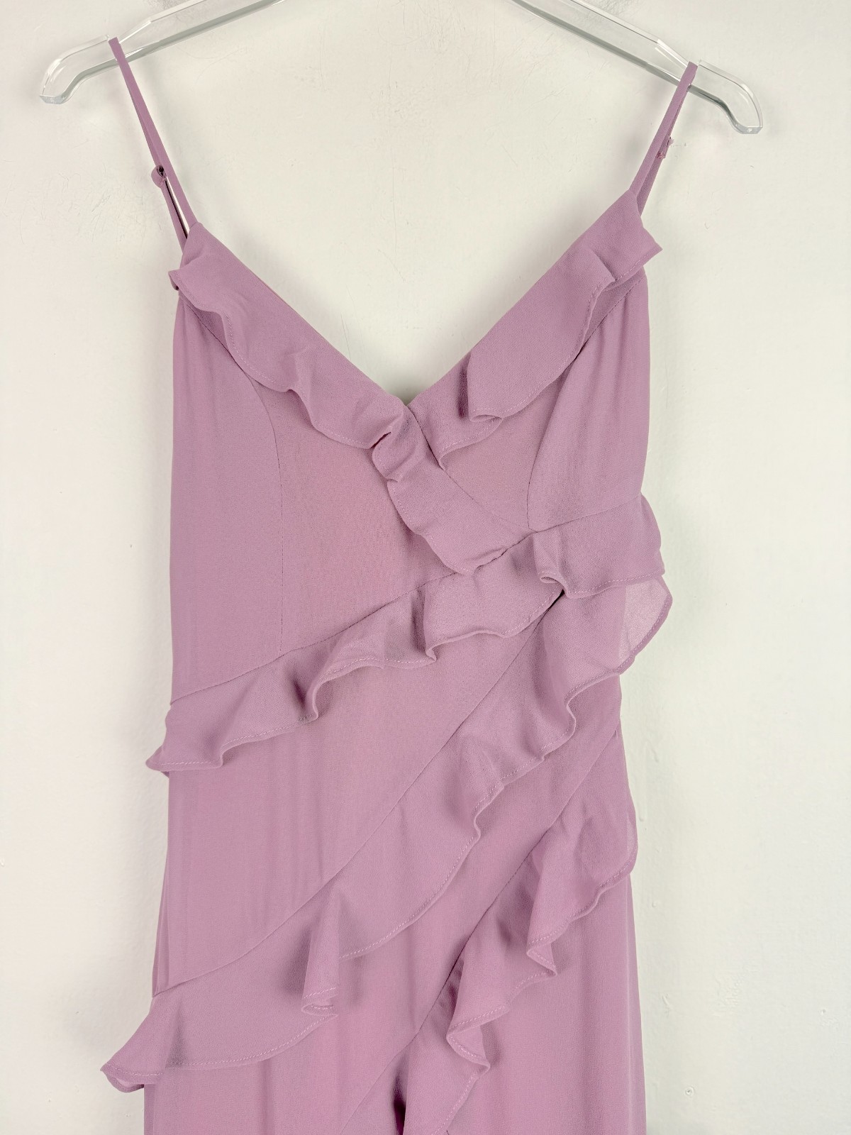 NWT Lulus Fancy Sweetness Lavender Ruffled Lace-Up Sleeveless Maxi Dress XXS