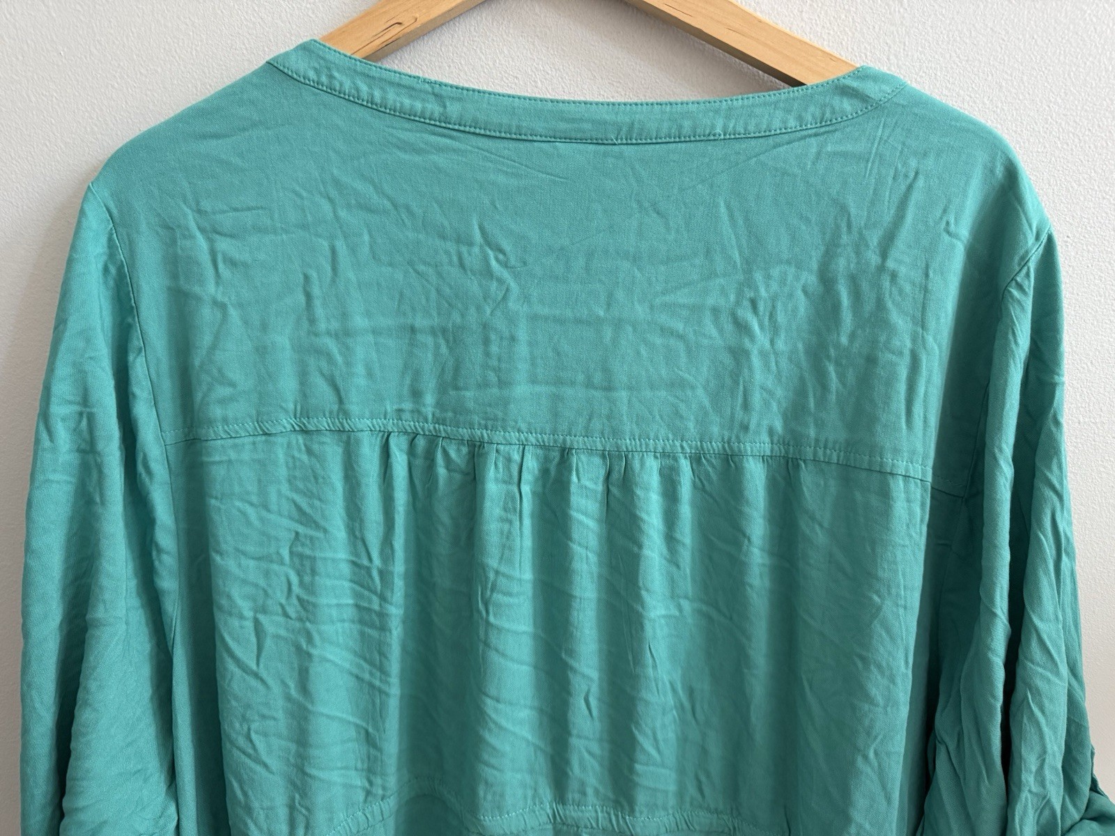 NEW Torrid Dip Dye Zip Front Midi Shirt Dress In Teal & Blue Plus Sz 4X Pockets