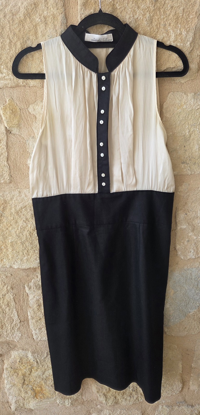 COMPAGNIA ITALIANA Colorblock Sleevless Midi Dress