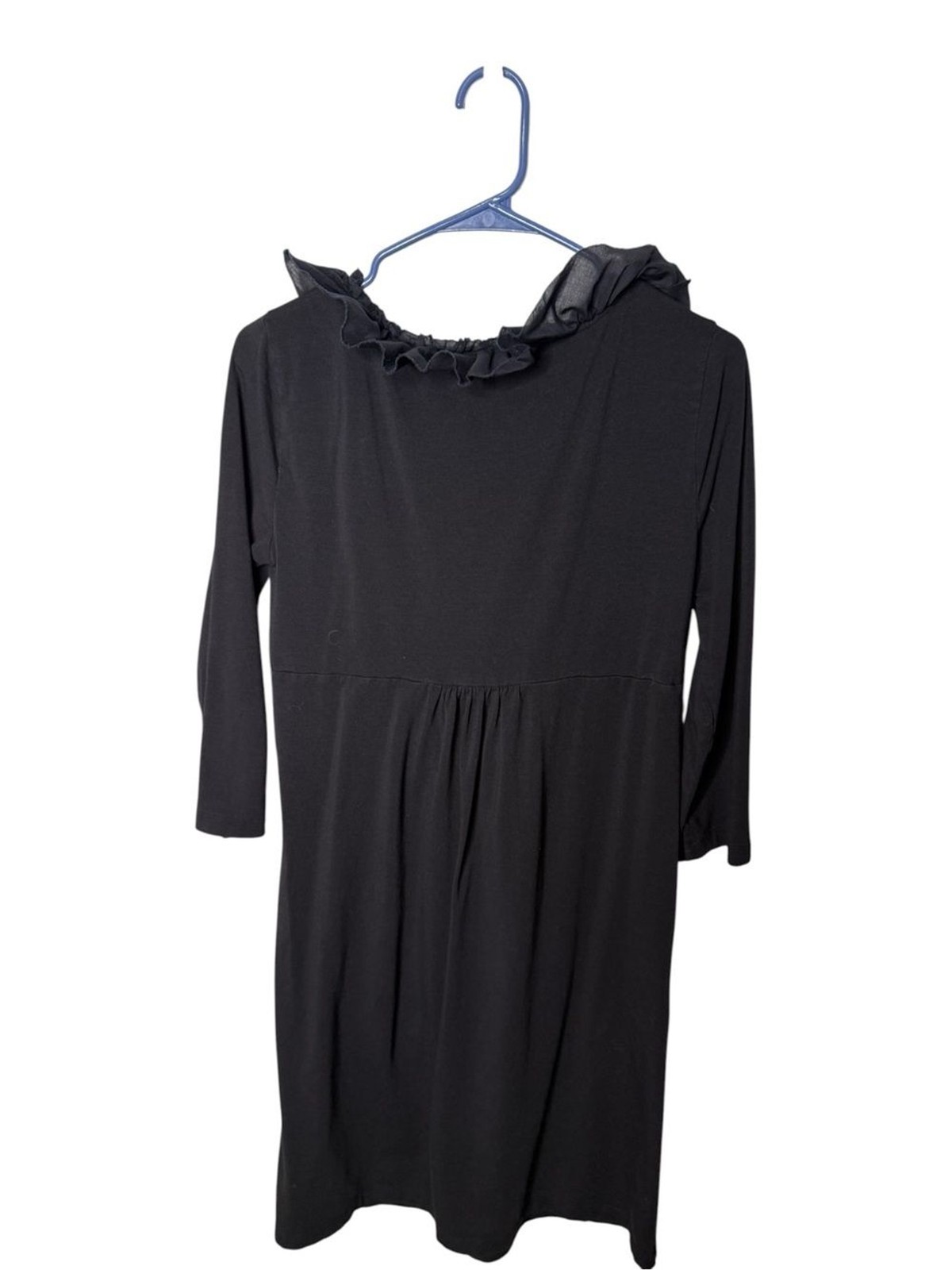 J. Crew Black Ruffle Rosette Empire Waist Dress M