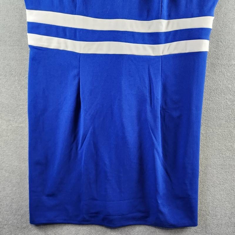 Ny Collection Plus Size Colorblocked Dress Women’s 18W Sapphire White Sleeveless