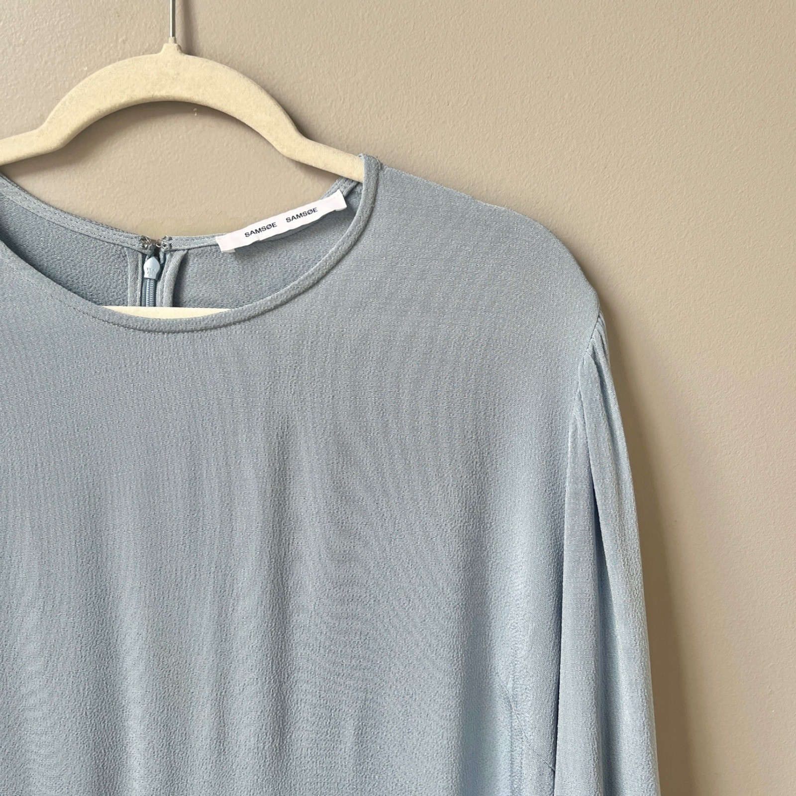 Samsoe Samsoe Dress Women’s Large Dusty Blue Scandi Classic Office Spring Summer