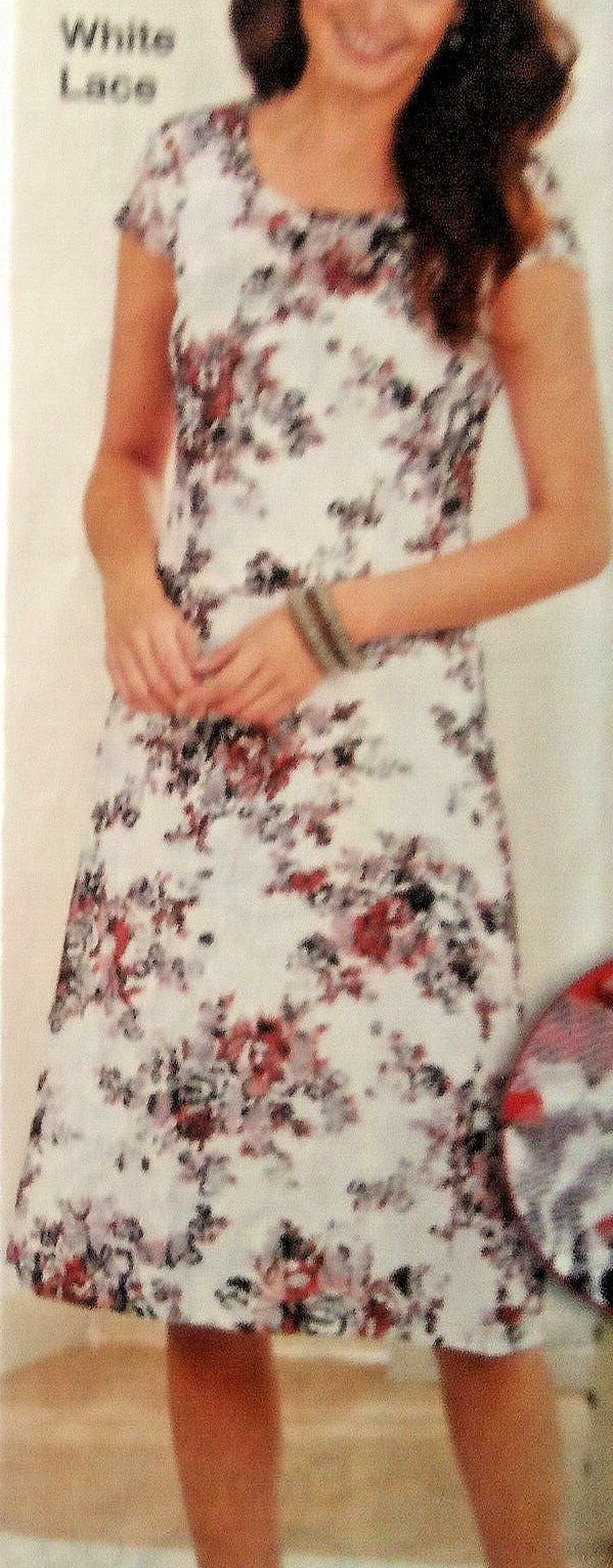 WOMENS SOFT LACE ILLUSION DRESS/BRAND NEW/WHITE MULTI-COLORED/SIZE SMALL/LINED.