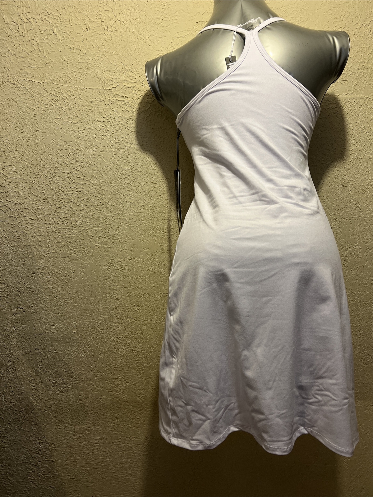 Kyodan Womens Mini Dress Large Chest-17.5” White Lined Built In Bra & Short NWT