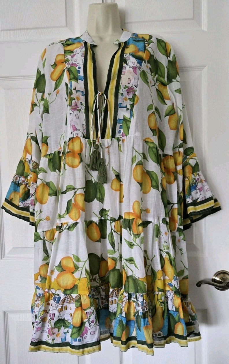 Antica Sartoria By Giacomo Cirque Artsy Boho Style Beach Resort Dress One Size