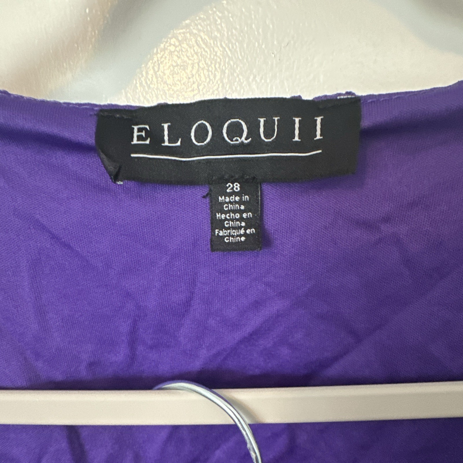 ELOQUII Purple Lace Solid V-Neck Sleeveless Pullover O Ring Two Piece Dress 28