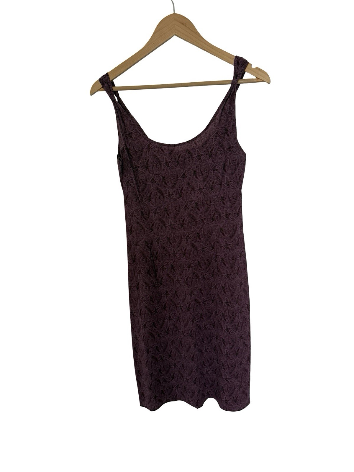 Y2K Hype Vintage Purple Paisley midi slip dress y2k silk/spandex NEW sz small