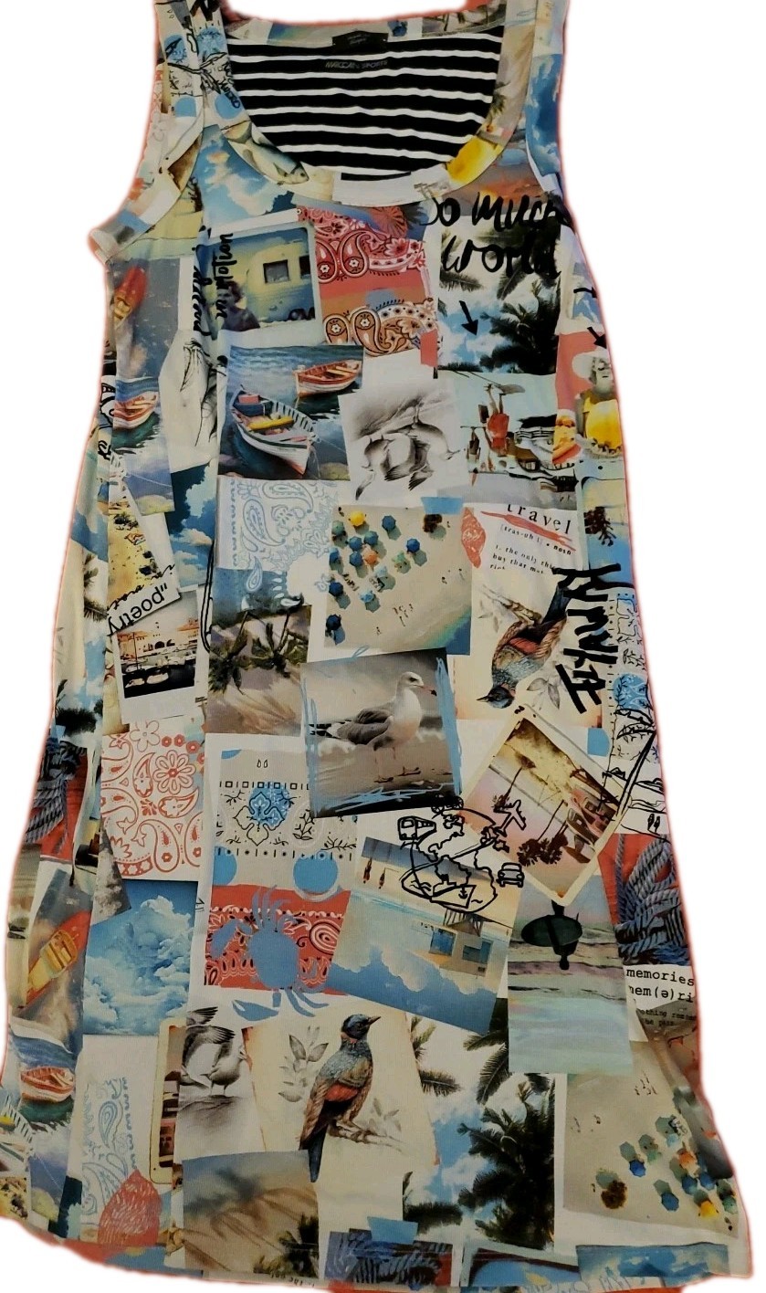 Marccain Marc Cain Sport Dress Coastal Cottage Beach Postcard Vintage EUC Europe