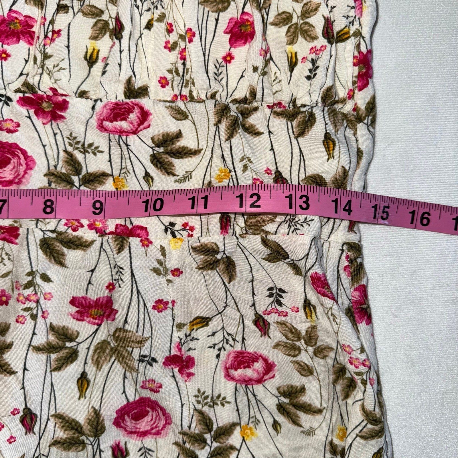 Trixxi Unlined Blend Spaghetti Strap Floral Mini Tank Dress L Stretched