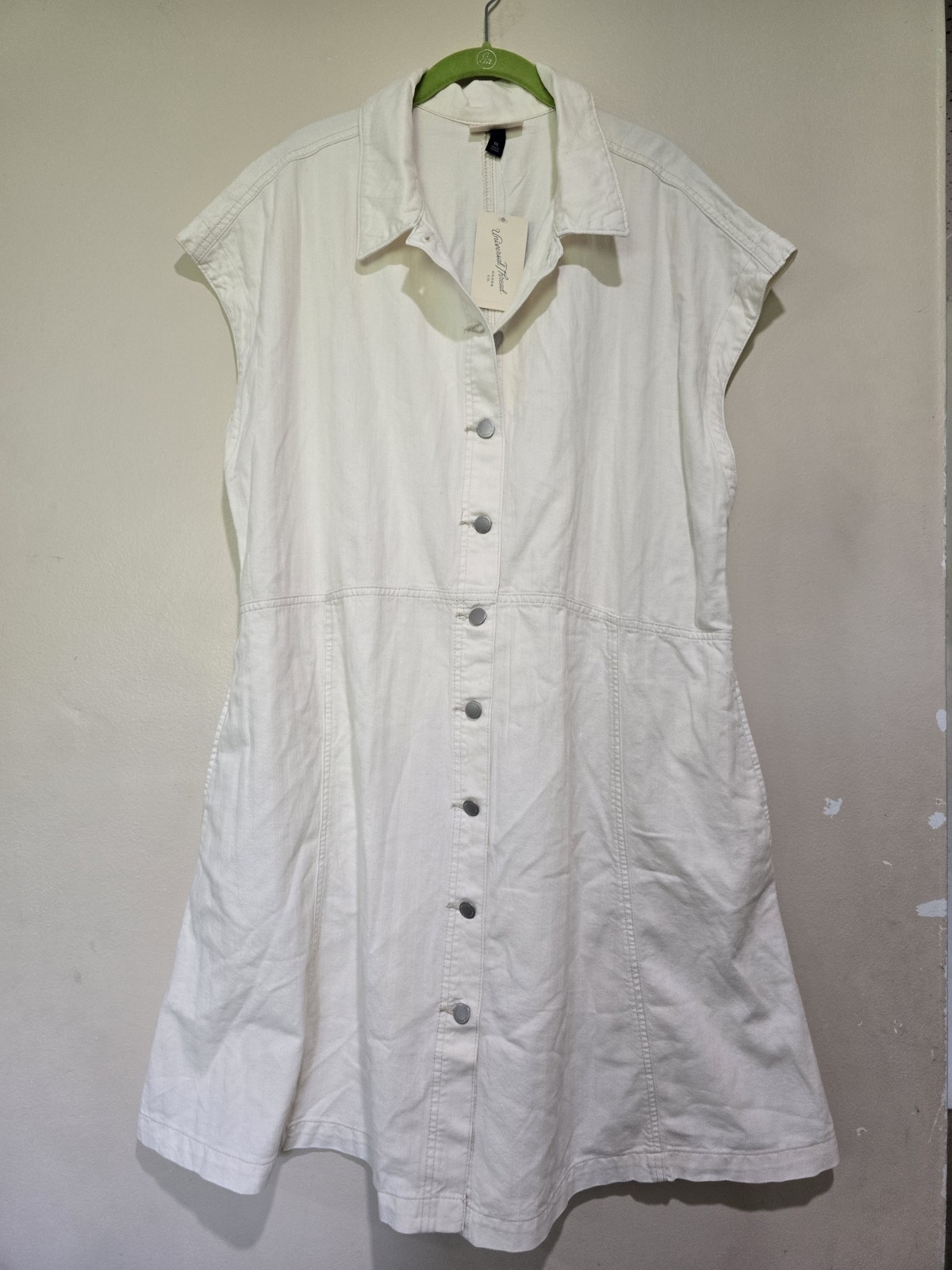 NWT Universal Thread White Denim Sleeveless Jumper Dress