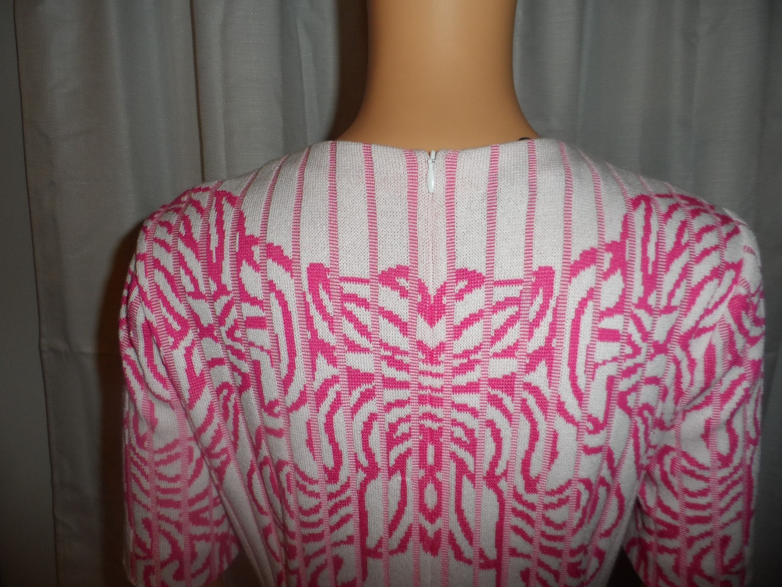 Beautiful Ming Wang size M pink white floral short sleeve dress women NWT