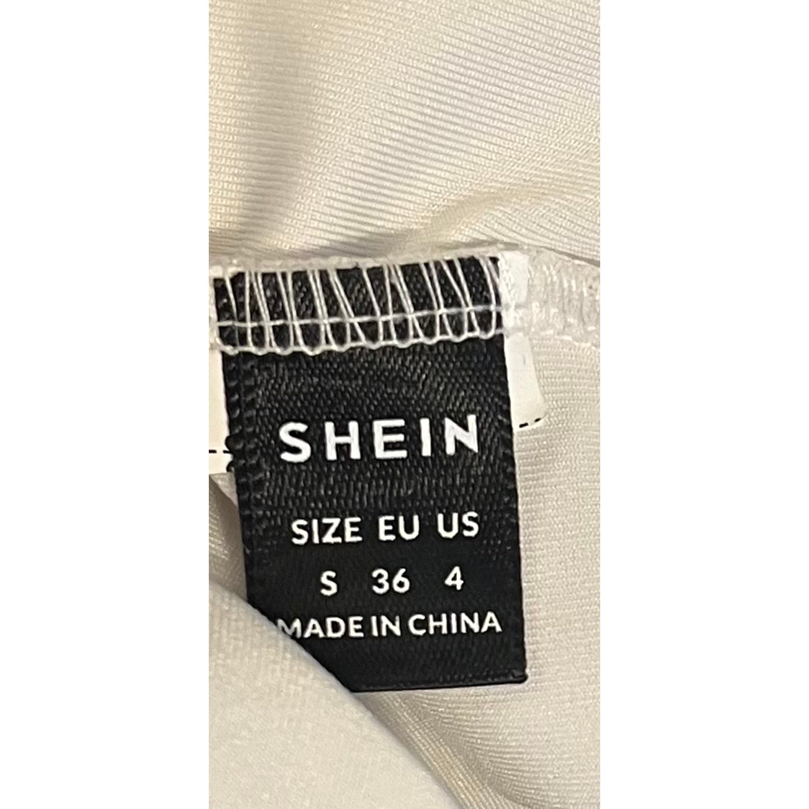 SHEIN White Mesh Ruched Off Shoulder Bodycon Mini Dress Women’s Small EUC