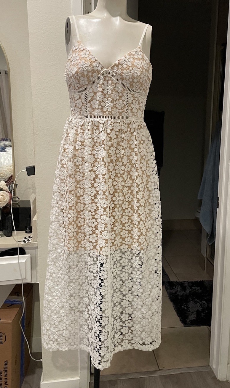 B Darlin Junior Womens 5/6 Lace Crochet Sheath Dress