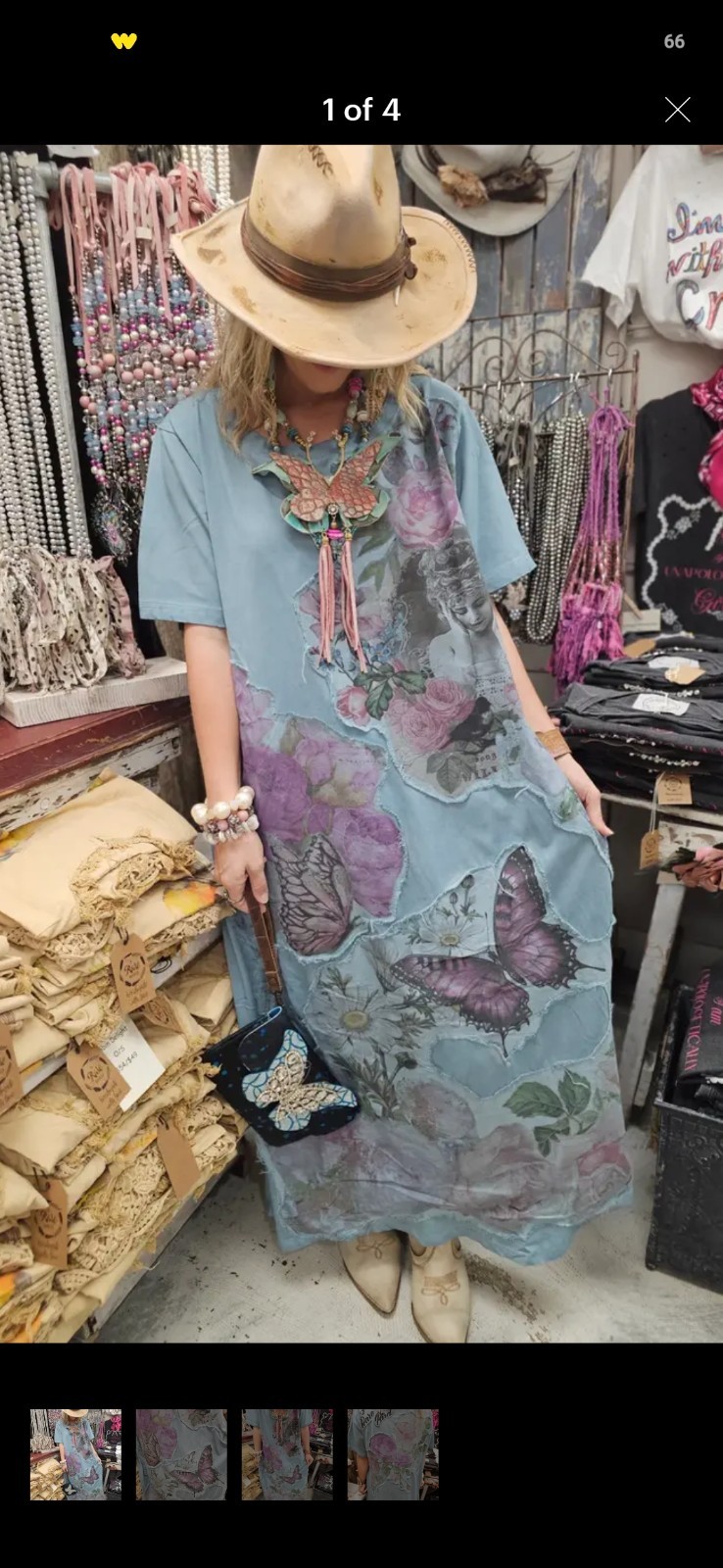 A RARE BIRD butterfly Maxi T Shirt Dress Nwt 100% Cotton