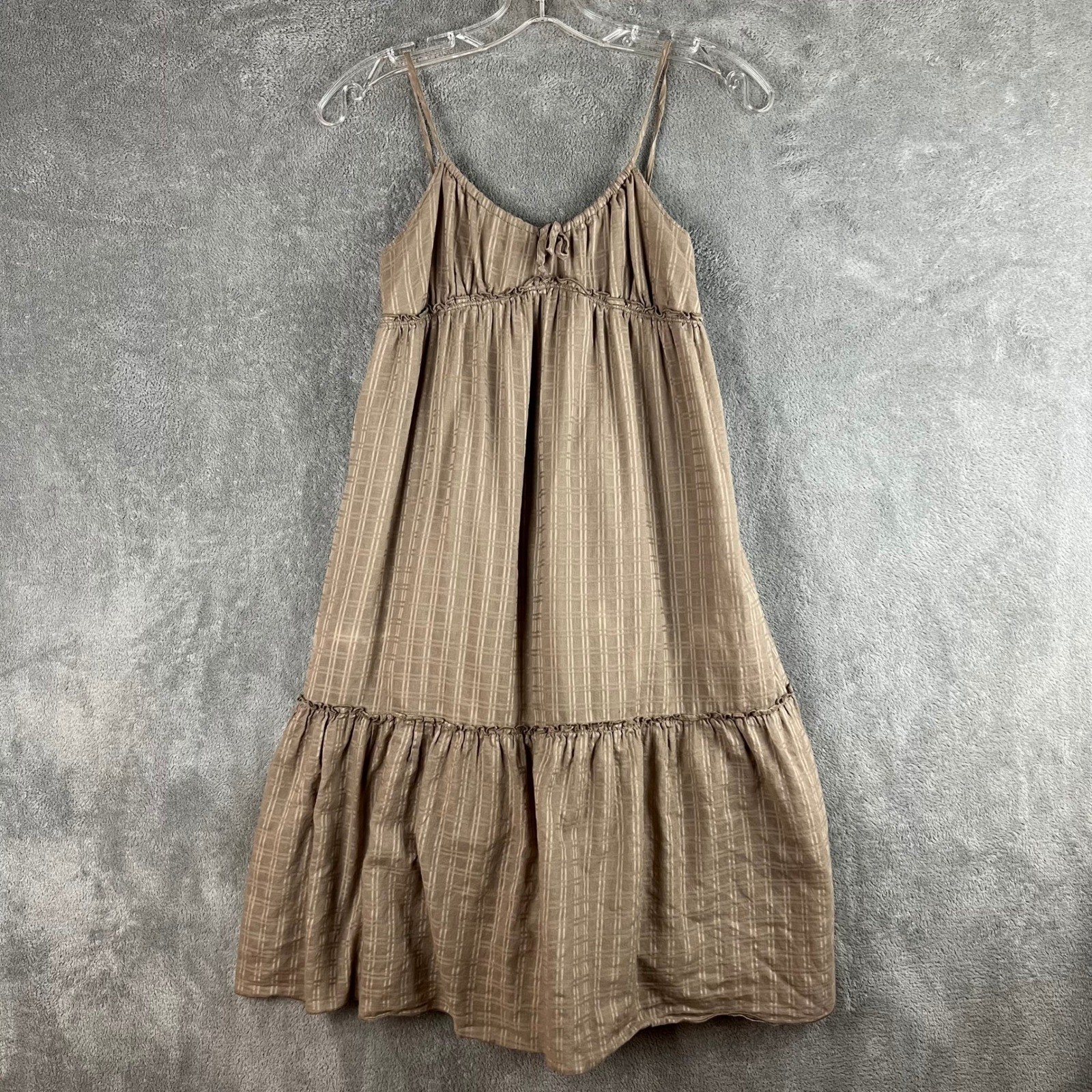 Vintage Y2K Gap Babydoll Mini Dress Womens 4 Boho Grunge Tiered Ruffle Hem