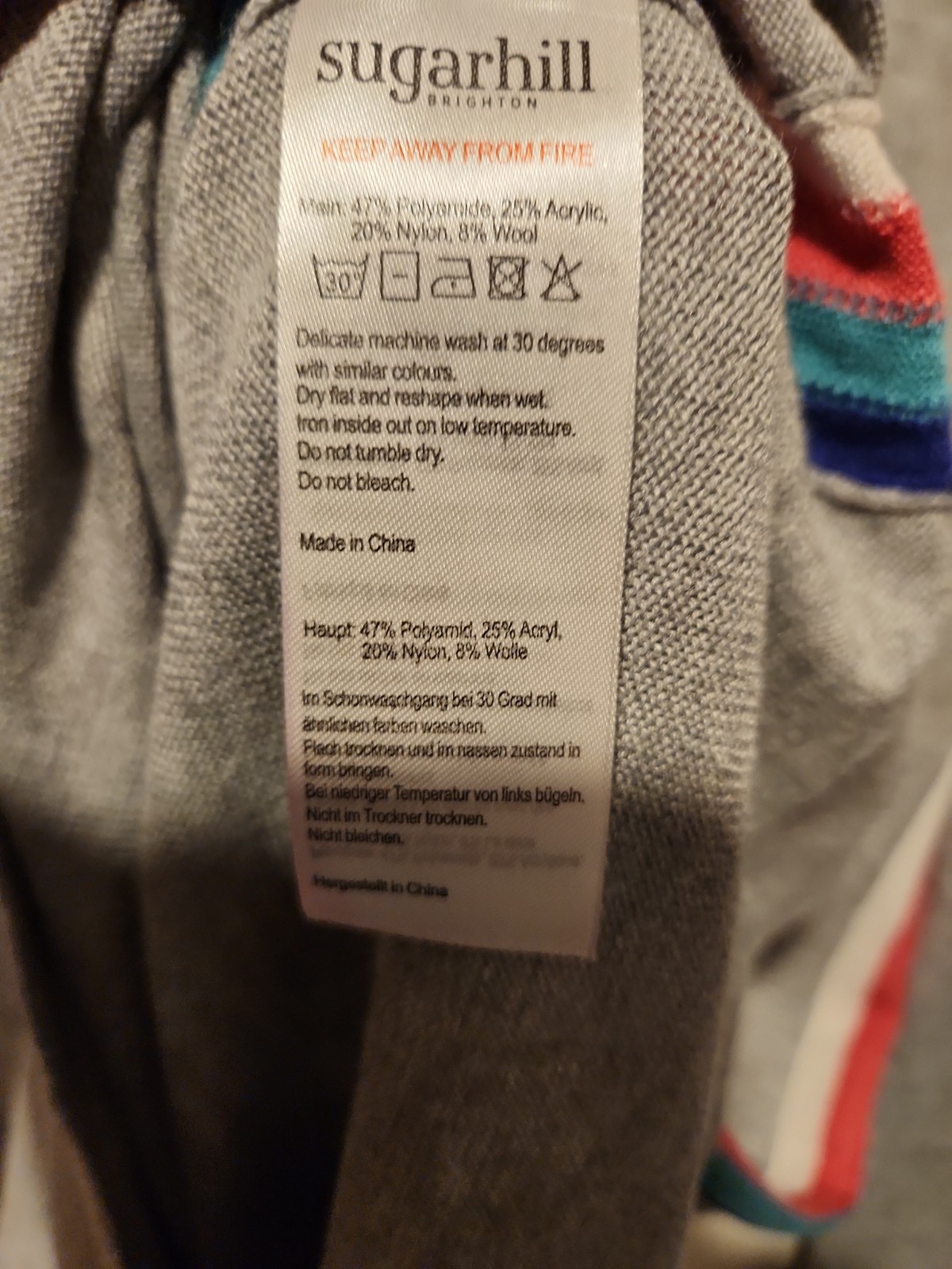 Sugarhill Brighton Wool Blend Grey Dress Stripe Detail UK 14 EU 42 US 10 Ex Cond