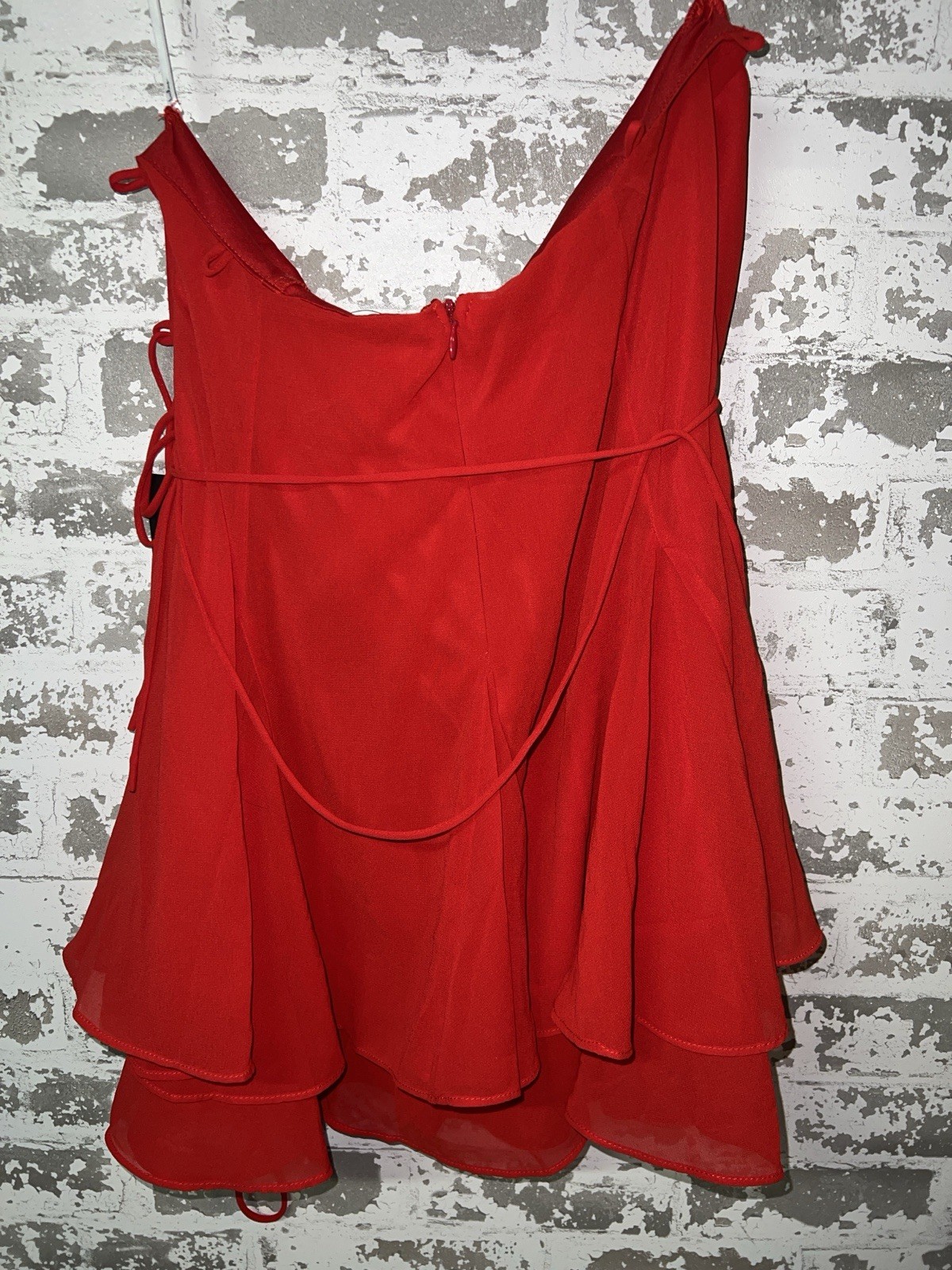 NWT! Lulus Thin Strap Sexy Micro Mini Dress Size Large – Red